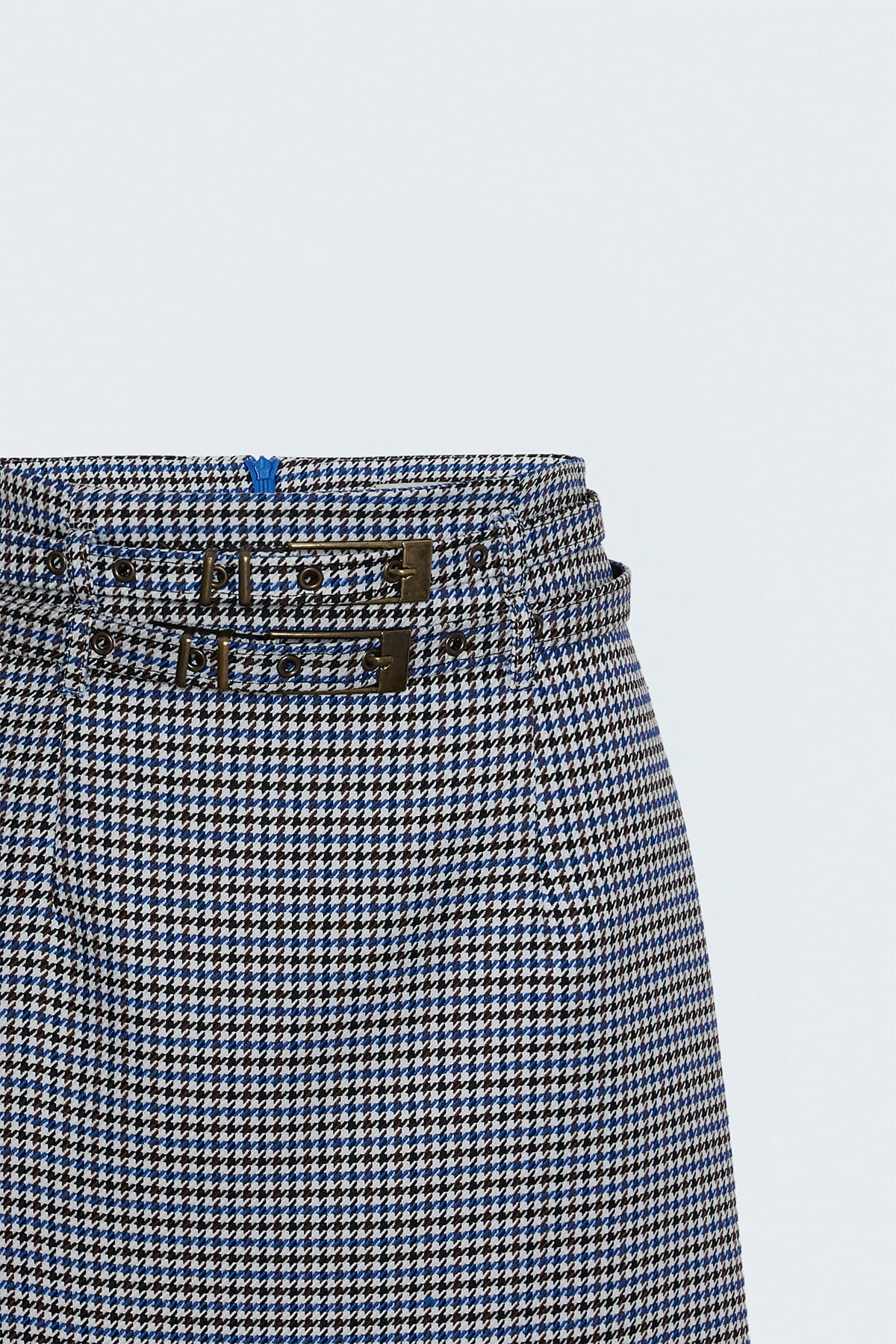 Houndstooth Mini Skirt - Blues