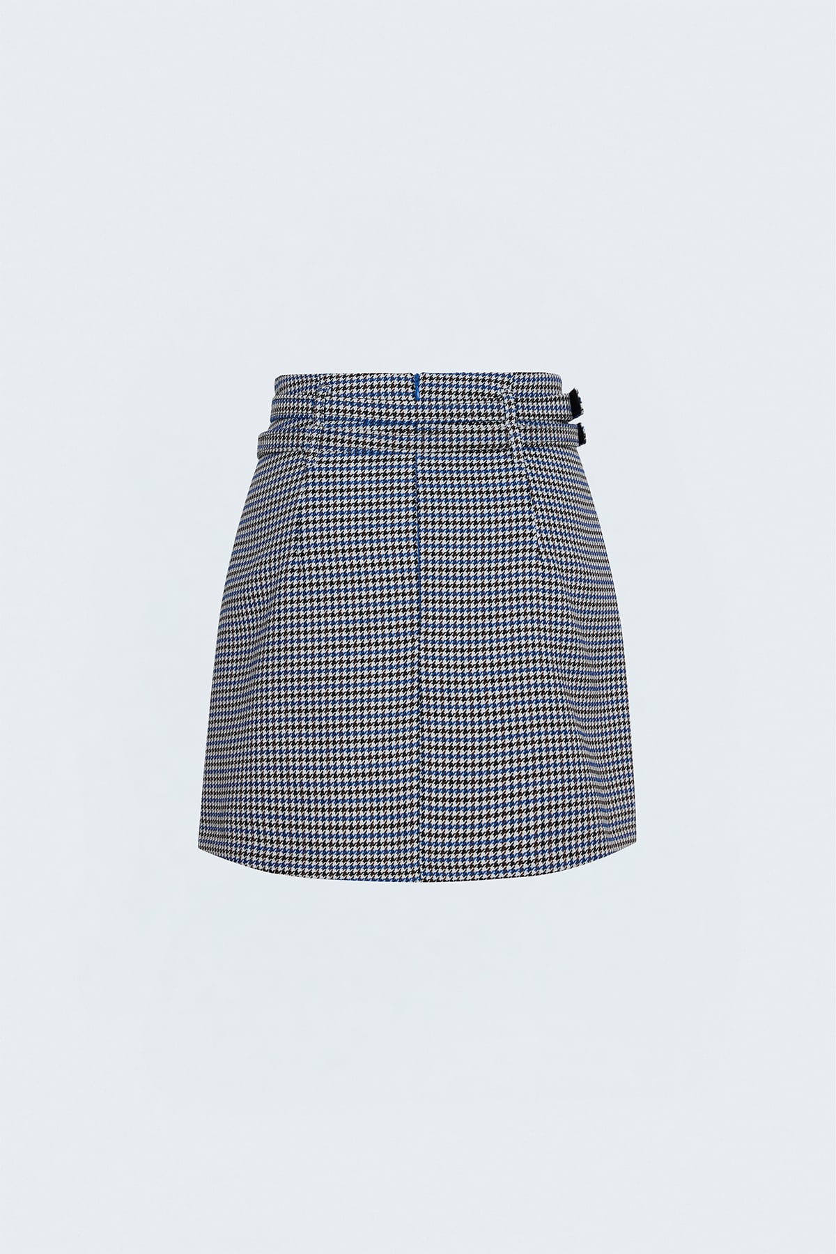 Houndstooth Mini Skirt - Blues
