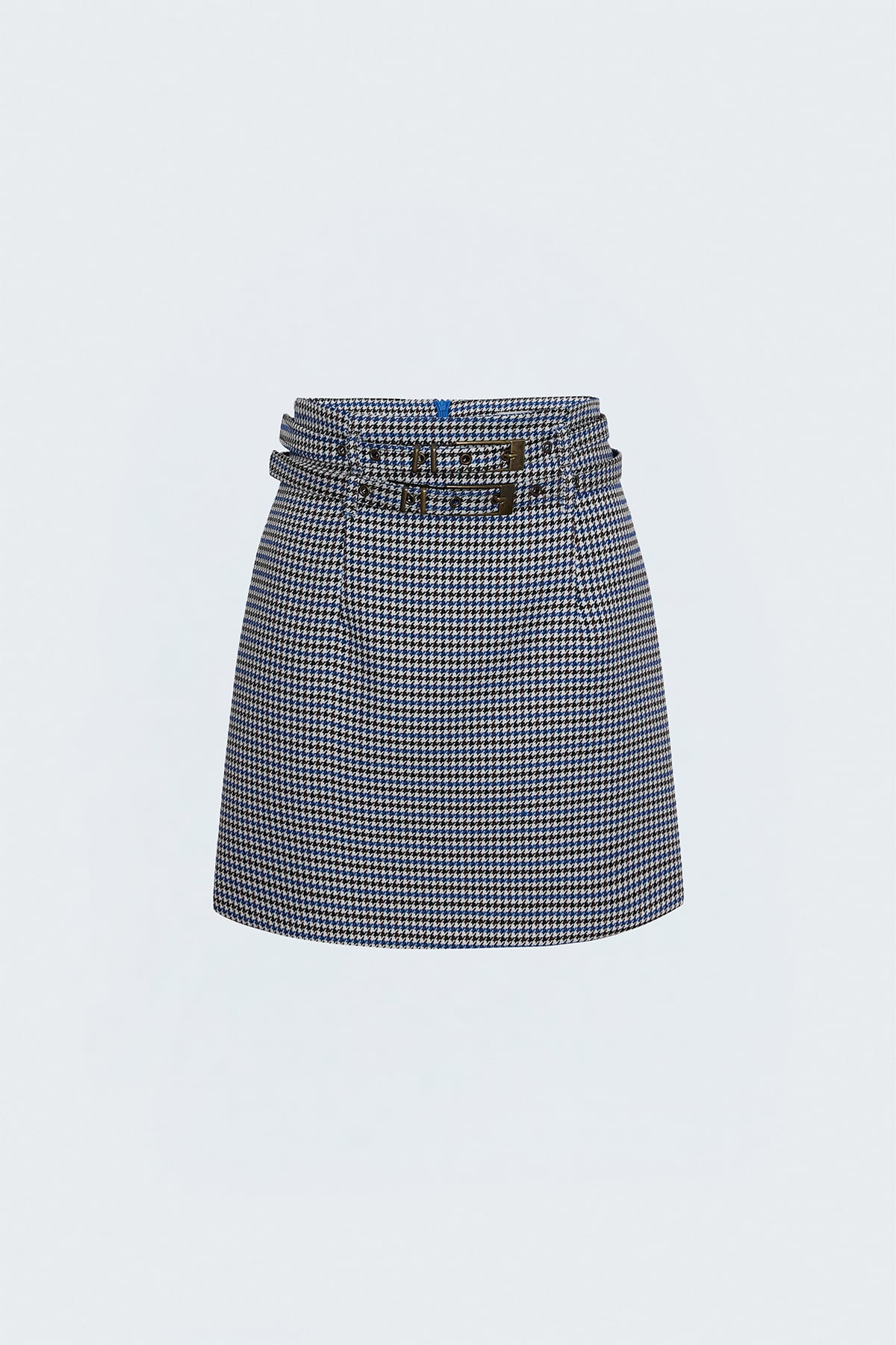 Houndstooth Mini Skirt - Blues