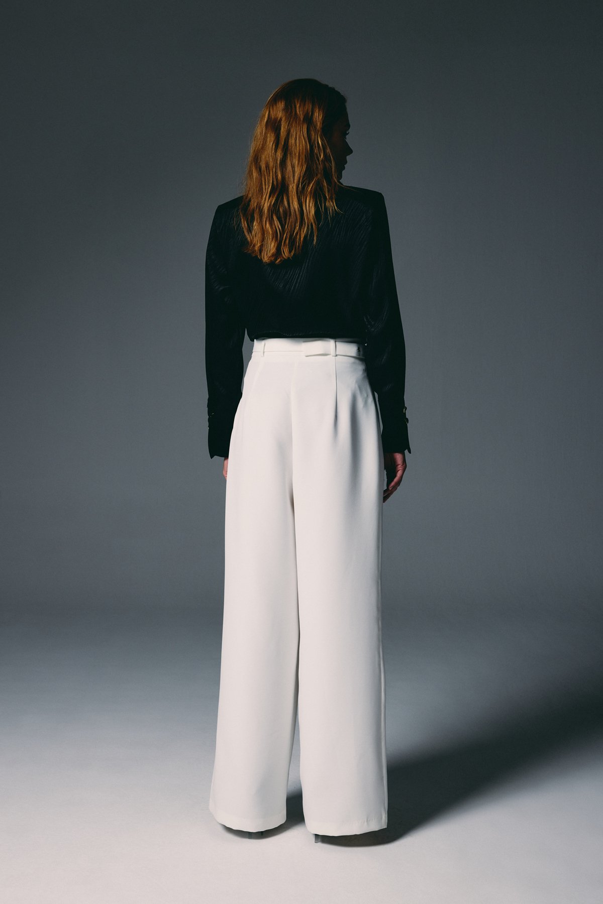 Kemerli Bol Pantolon - Ekru