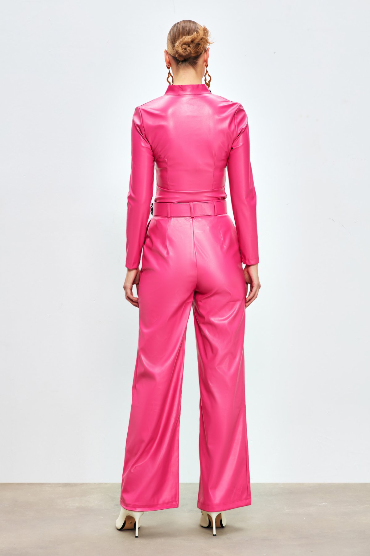 Belted Leather Pants - FuchsIa