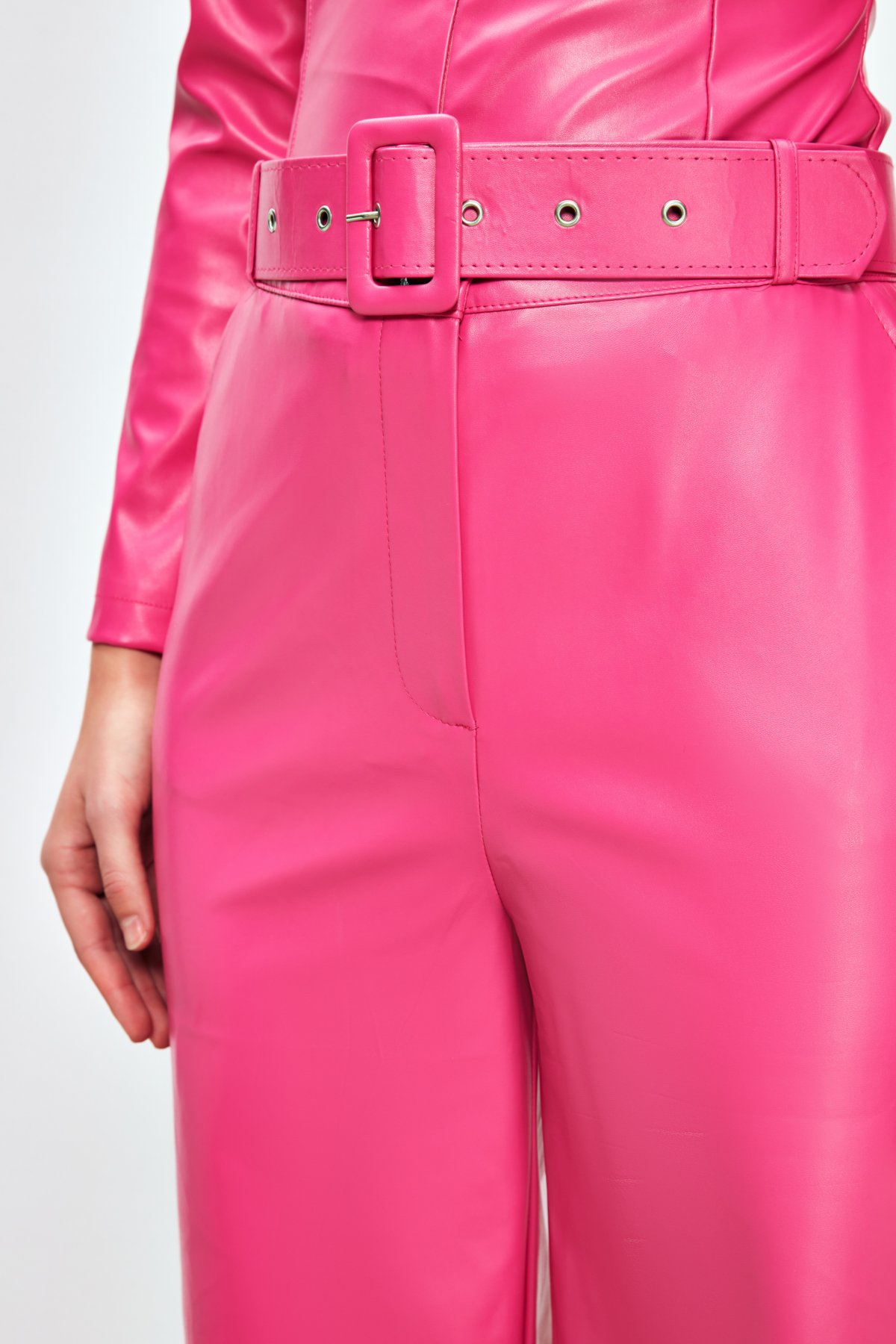 Belted Leather Pants - FuchsIa