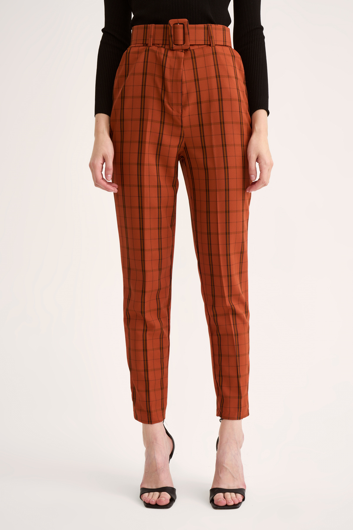 Kemerli ekose pantolon - TARÇIN