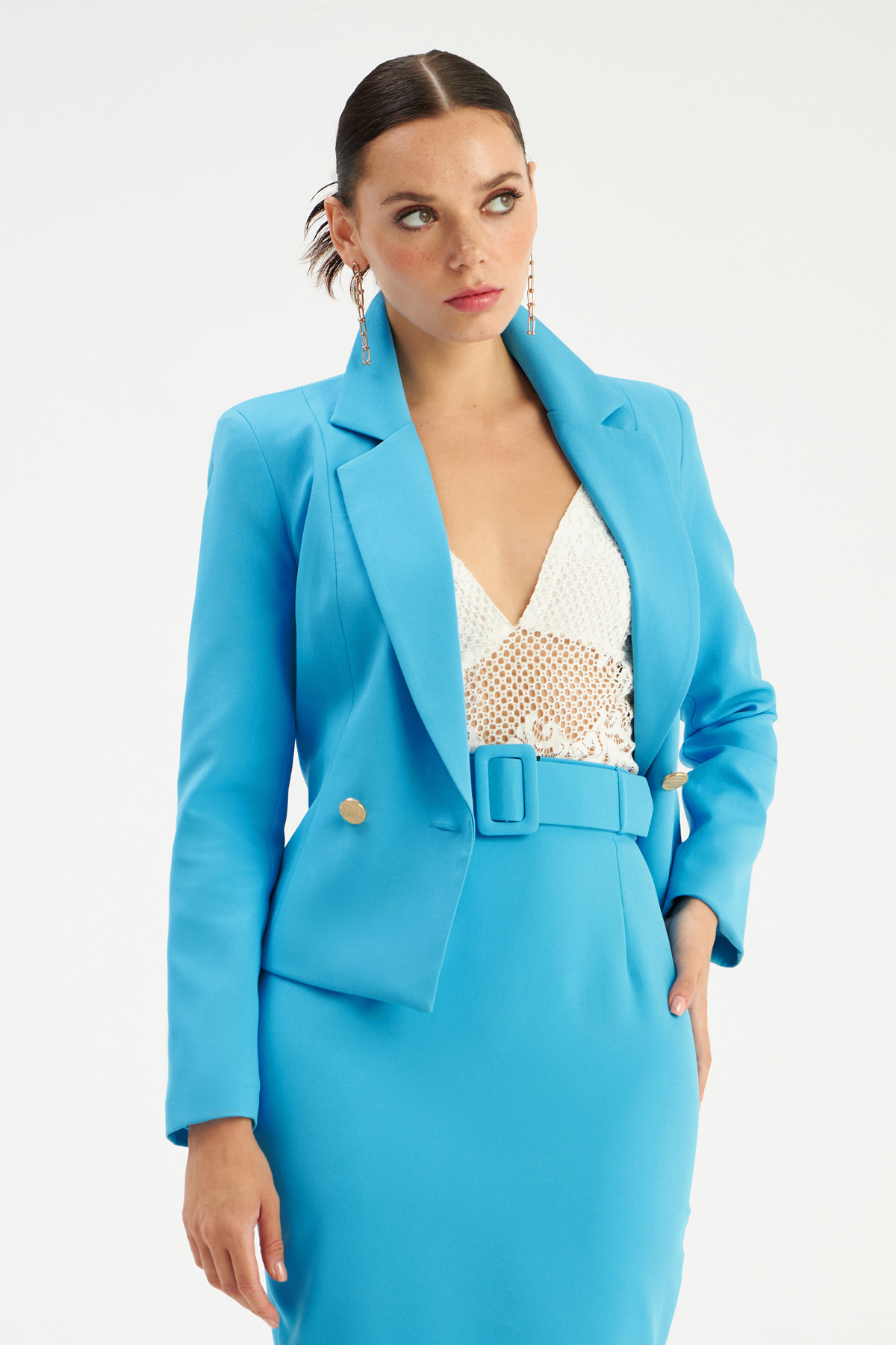 Kemerli kalem etek - AÇIK MAVİ