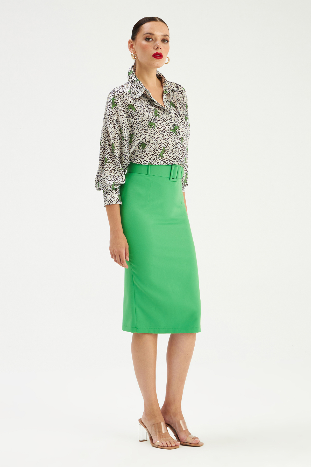 Kemerli kalem etek - AÇIK YEŞİL