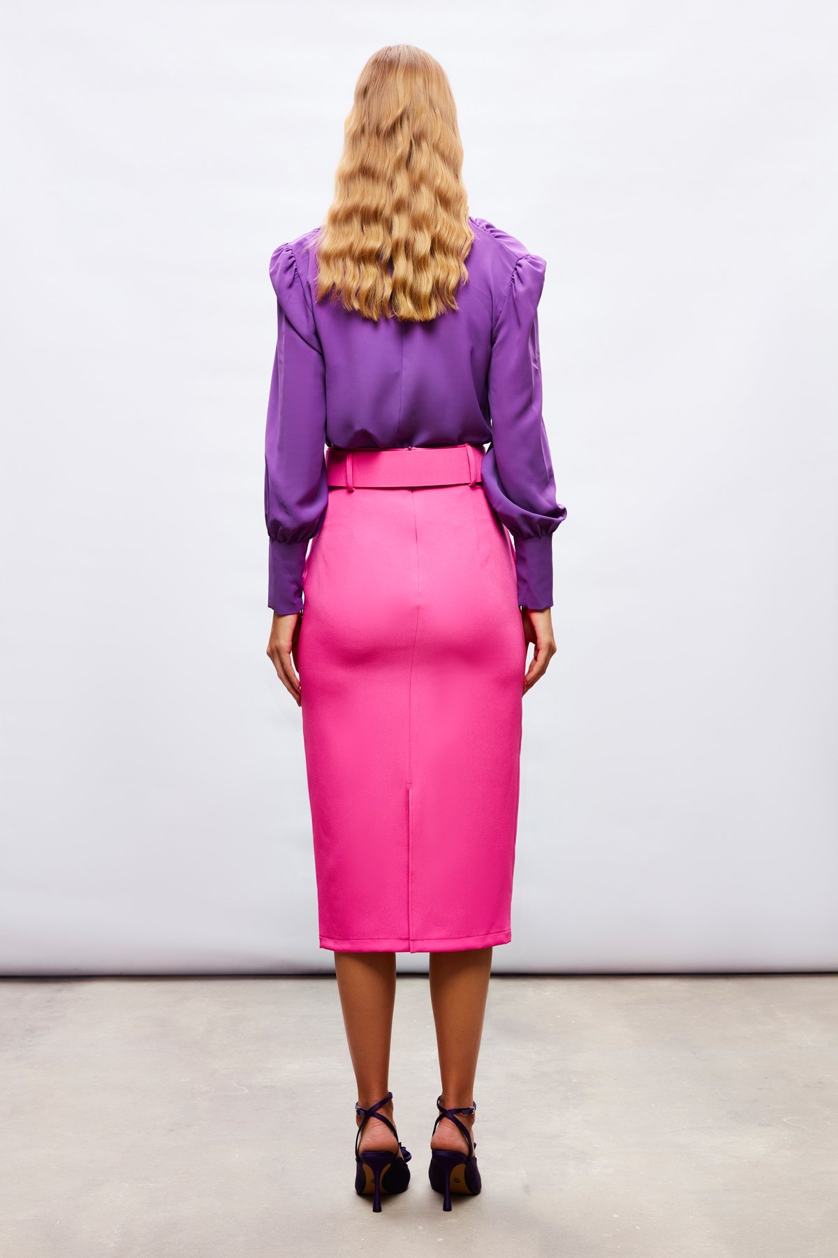 Kemerli Kalem Etek - FUŞYA