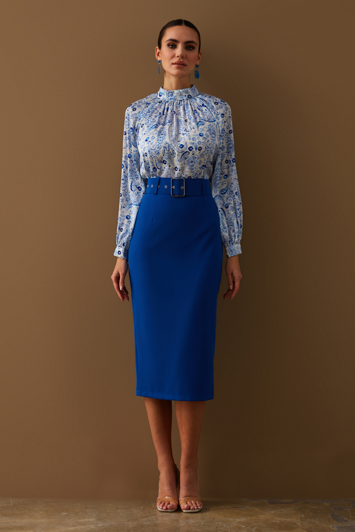 Kemerli Kalem Etek - İNDİGO