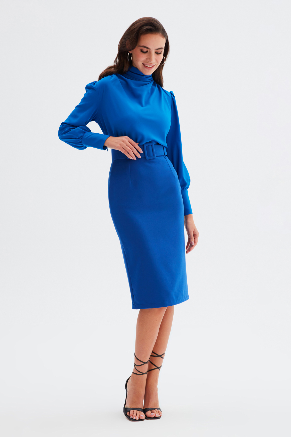 Kemerli kalem etek - İNDİGO