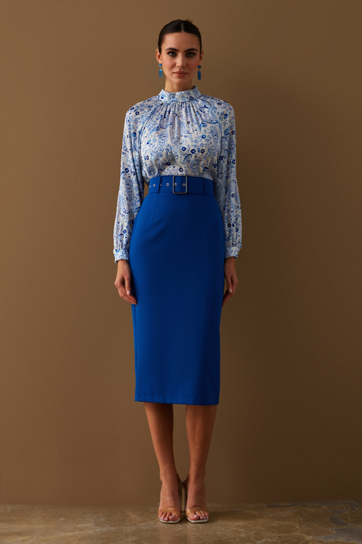 Kemerli Kalem Etek - İNDİGO