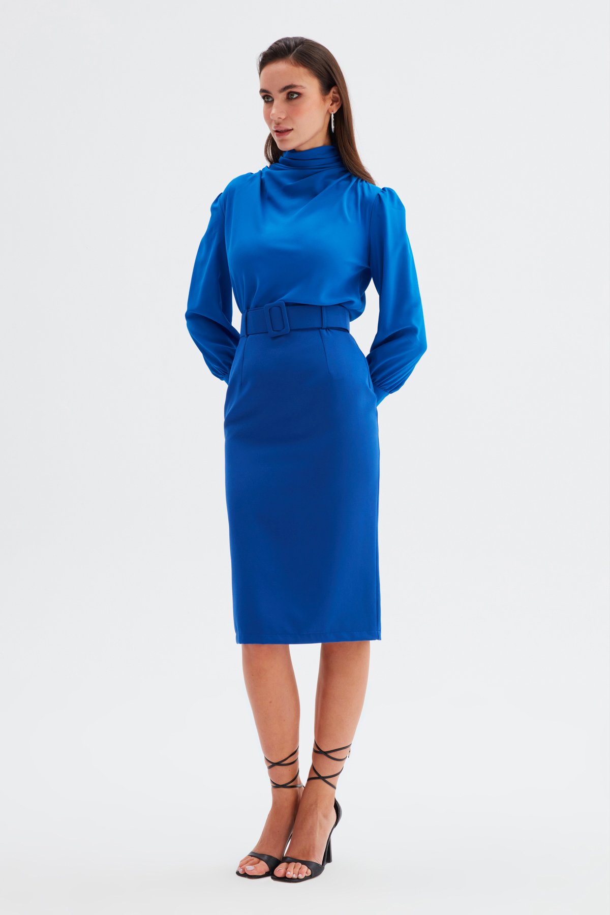 Kemerli kalem etek - İNDİGO