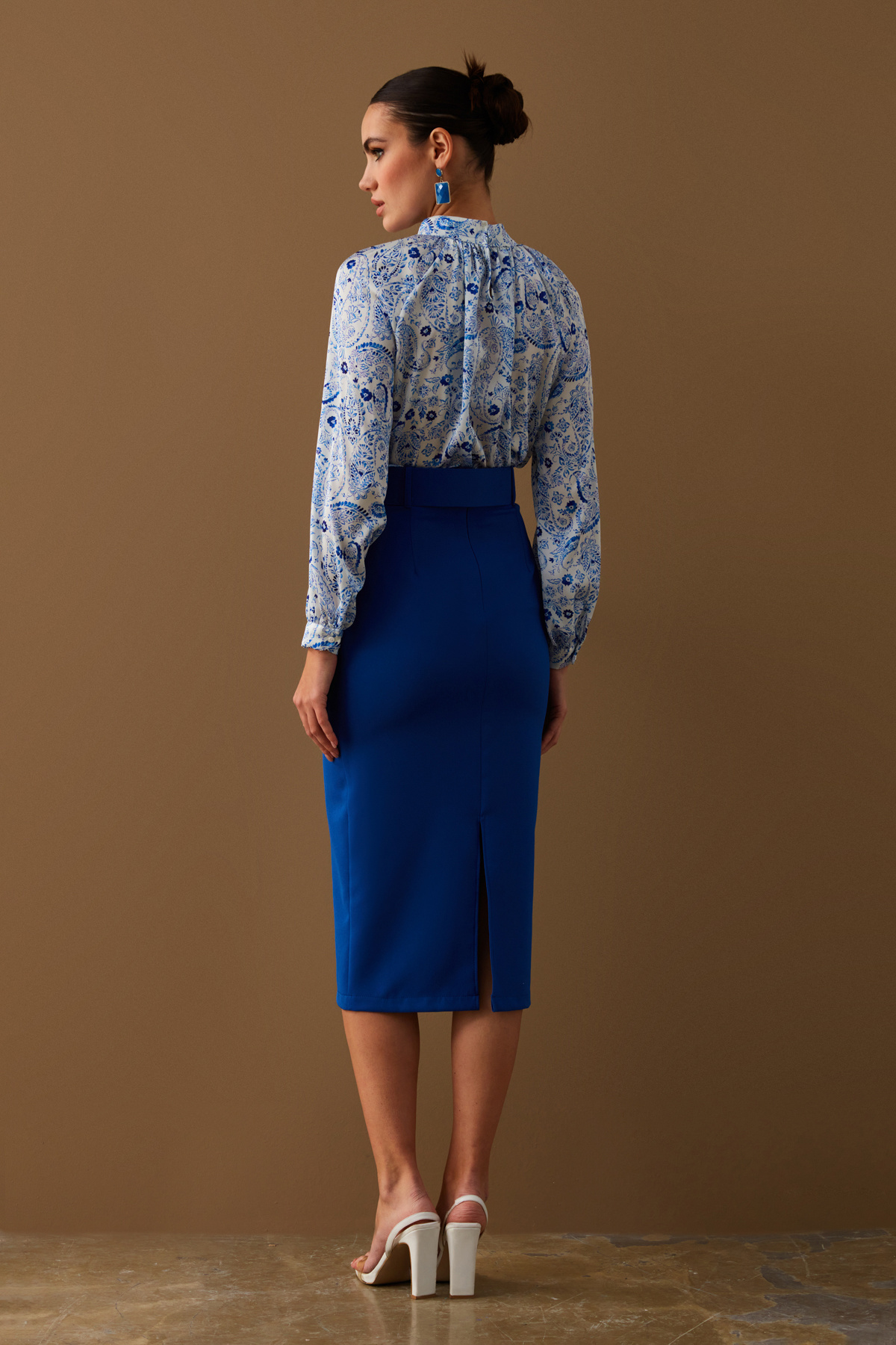 Kemerli Kalem Etek - İNDİGO