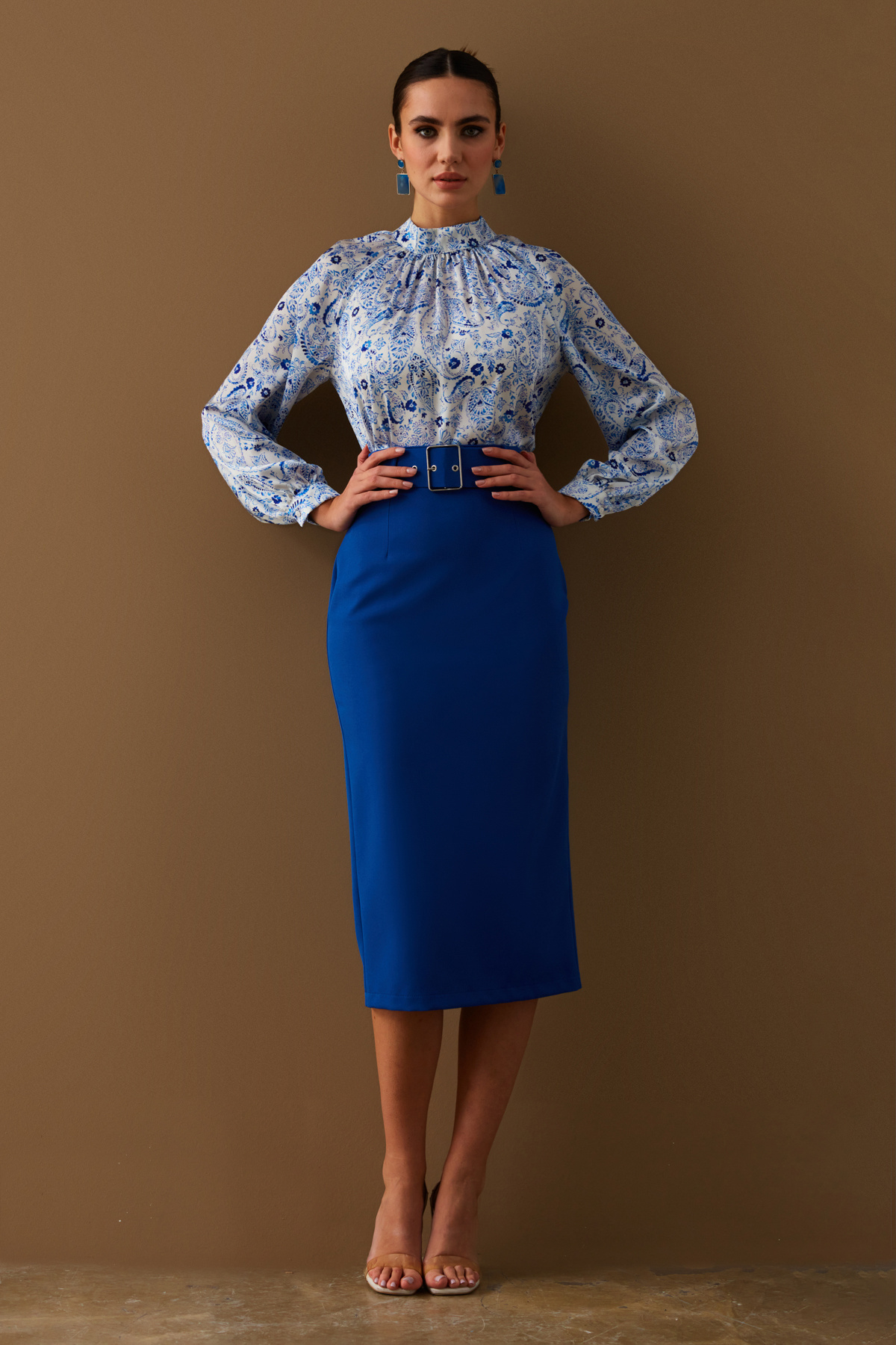 Kemerli Kalem Etek - İNDİGO