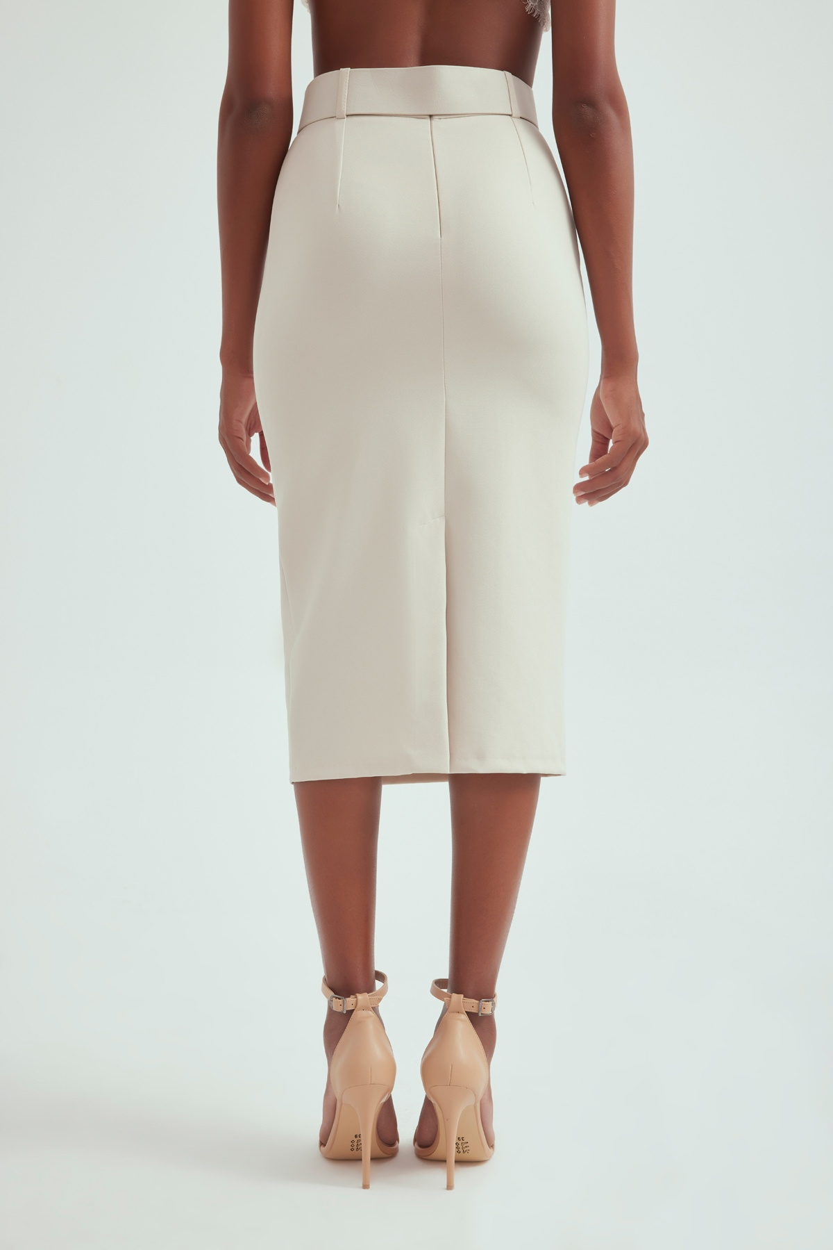 Kemerli kalem etek - KREM