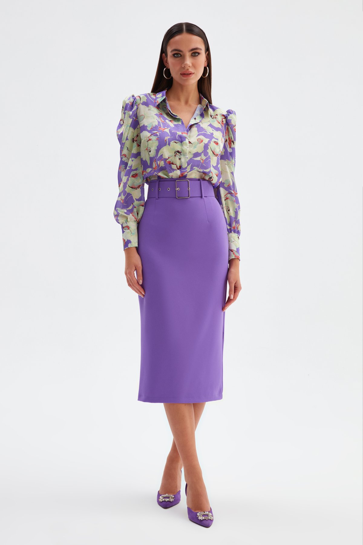 Kemerli Kalem Etek - MOR