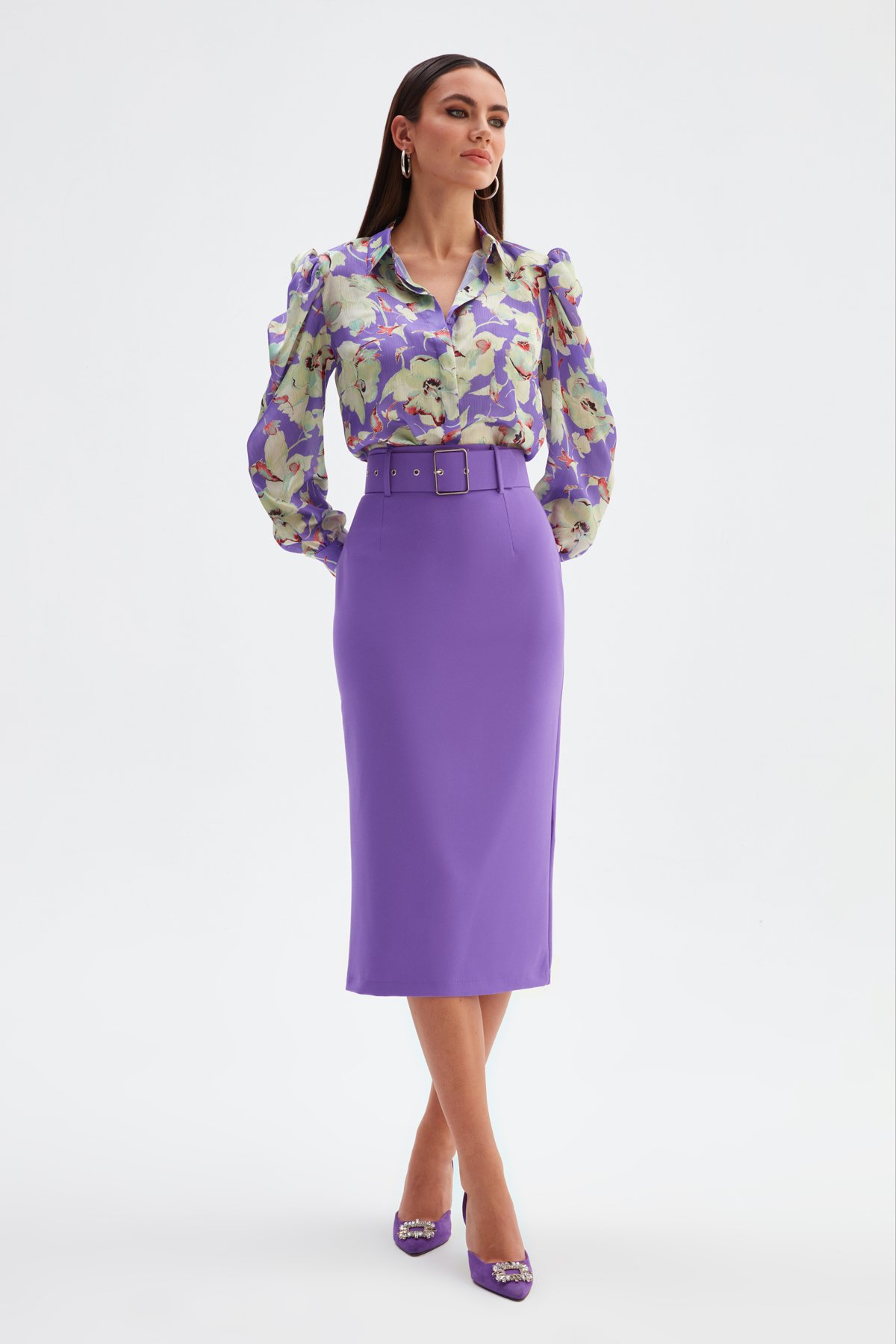 Kemerli Kalem Etek - MOR