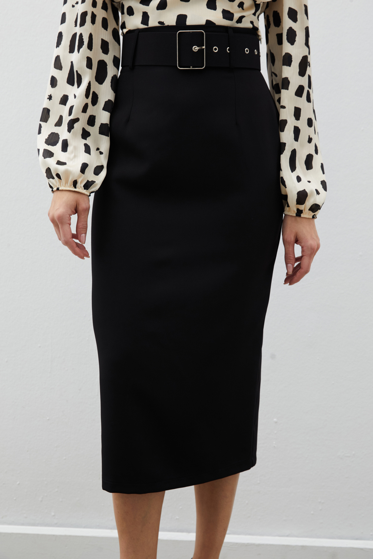 Kemerli Kalem Etek - SİYAH