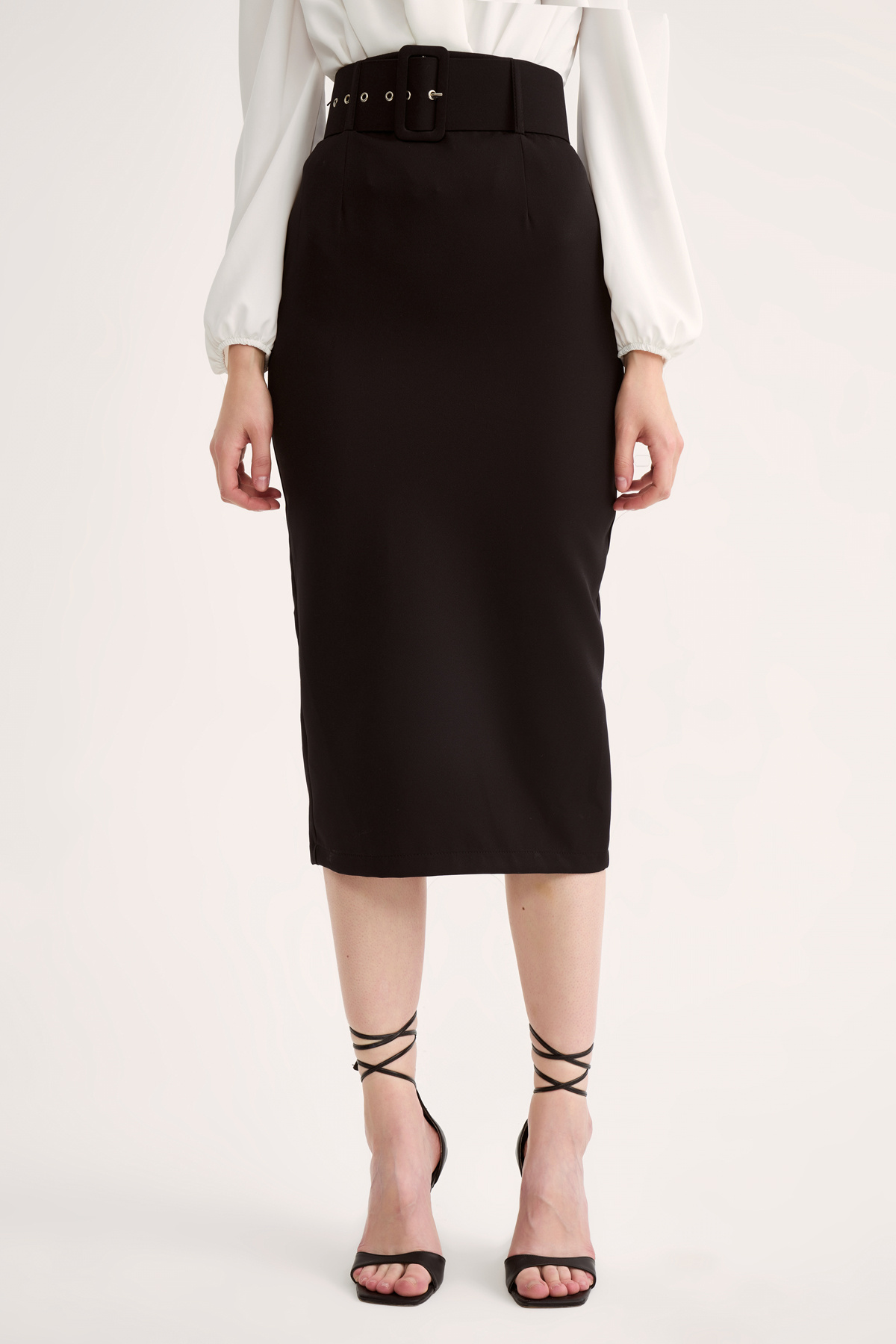 Kemerli kalem etek - SİYAH