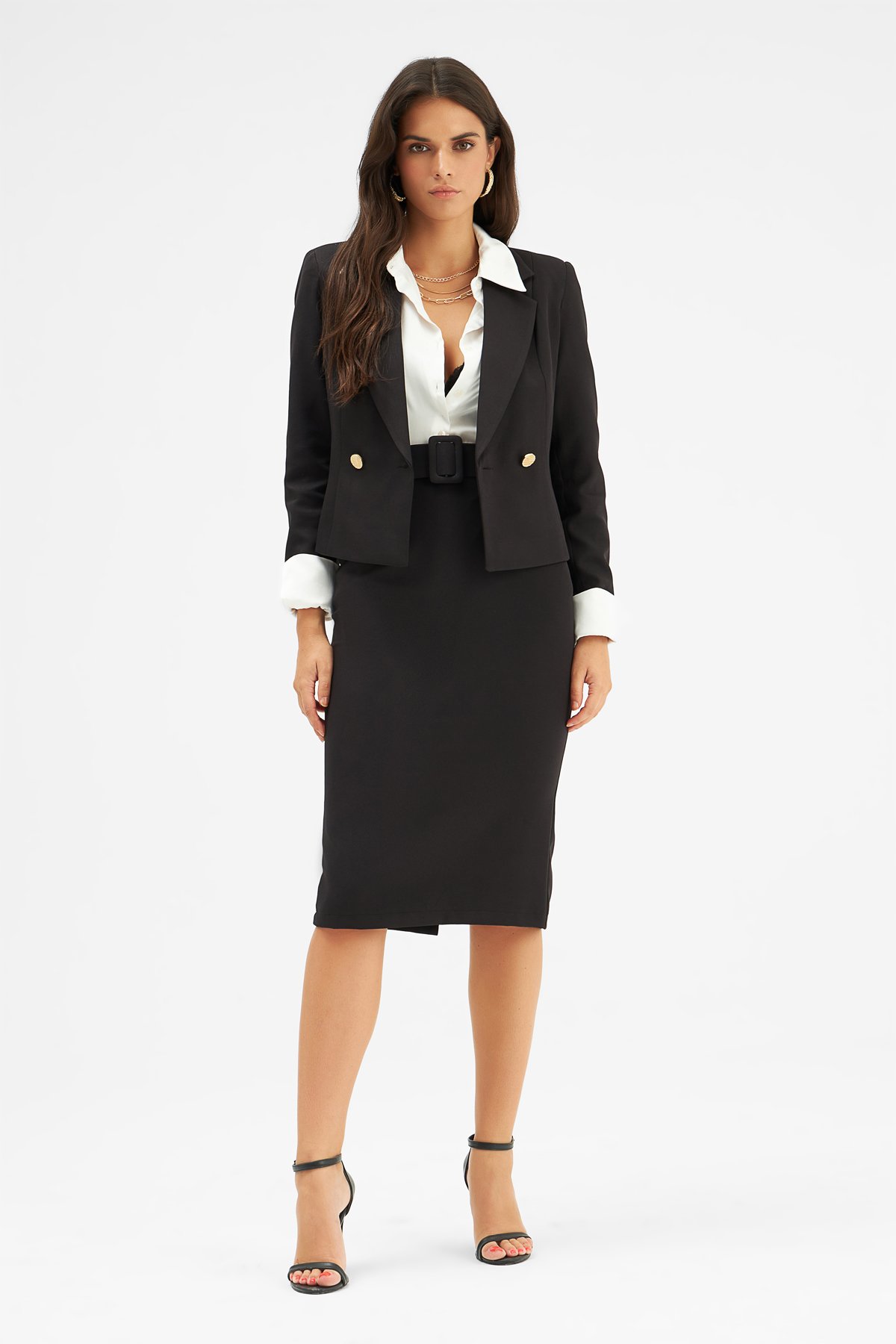 Kemerli kalem etek - SİYAH