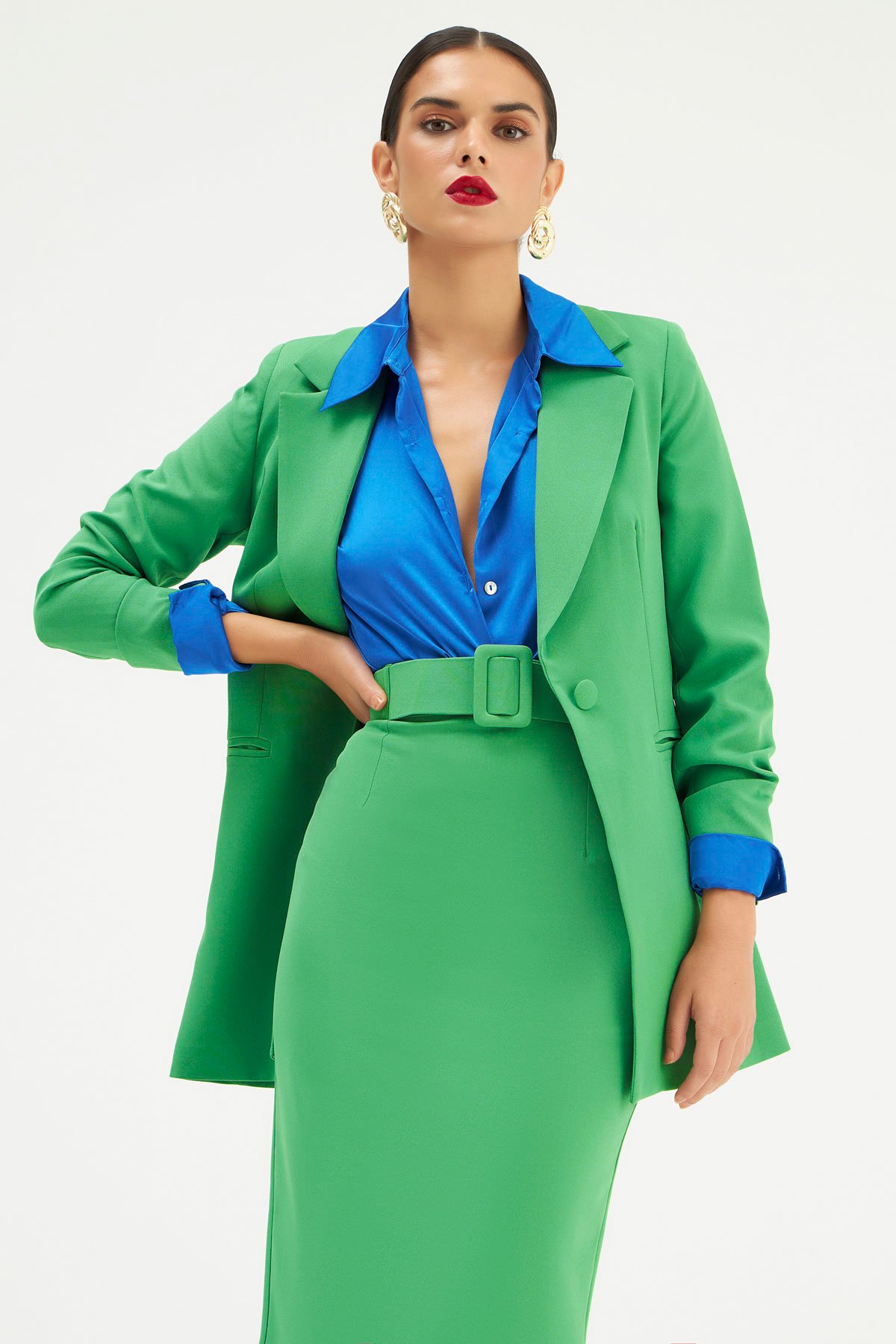 Kemerli kalem etek - YEŞİL