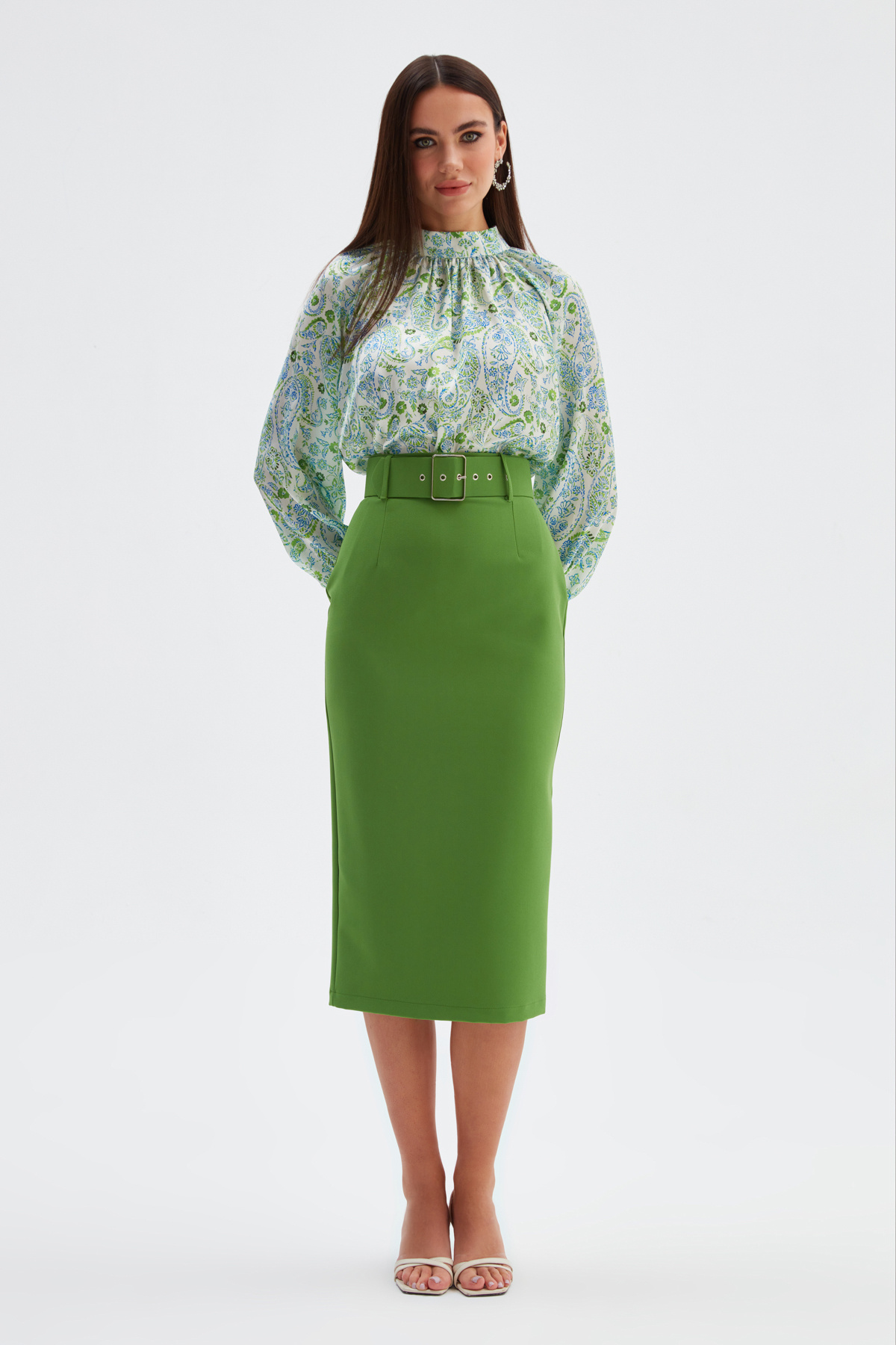 Kemerli Kalem Etek - YEŞİL