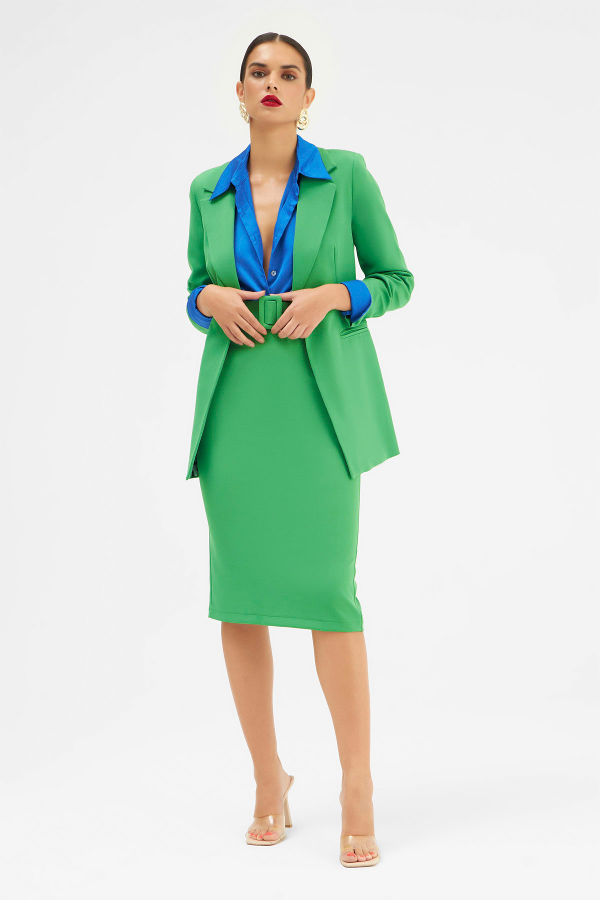 Kemerli kalem etek - YEŞİL