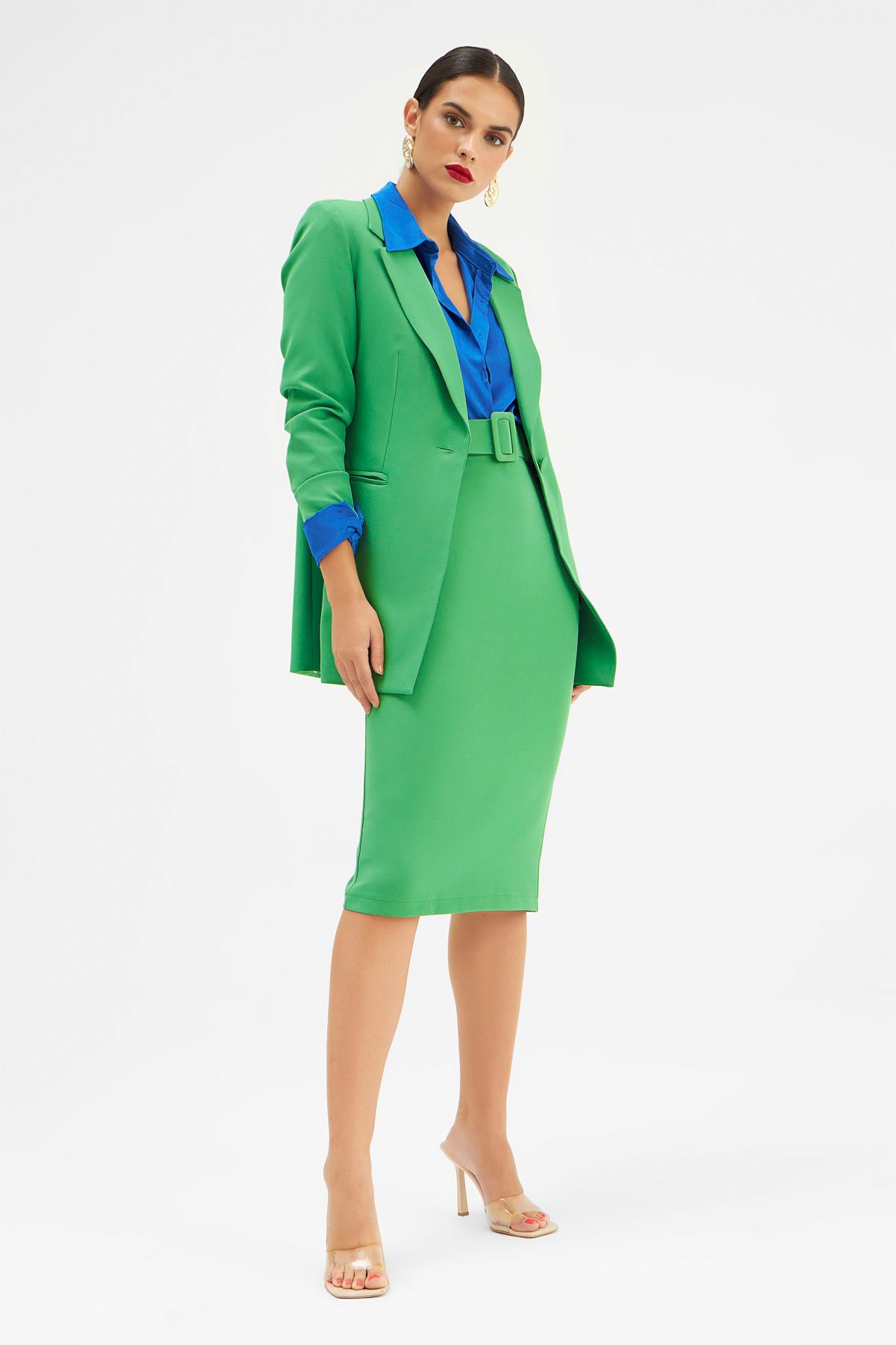 Kemerli kalem etek - YEŞİL