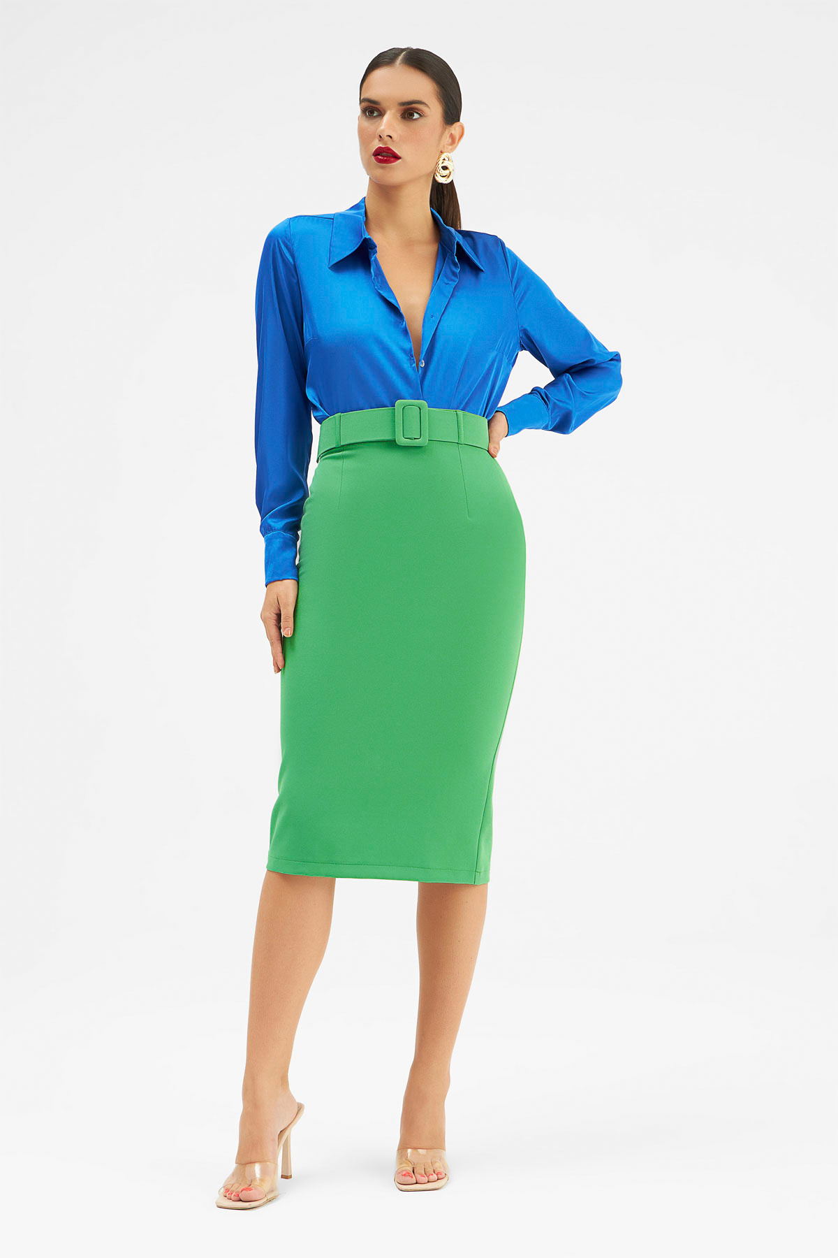 Kemerli kalem etek - YEŞİL