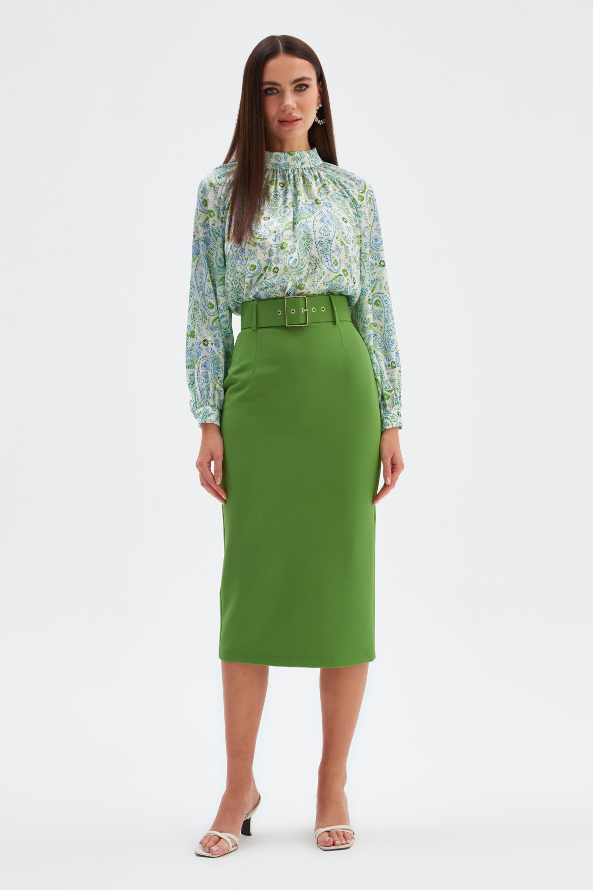 Kemerli Kalem Etek - YEŞİL