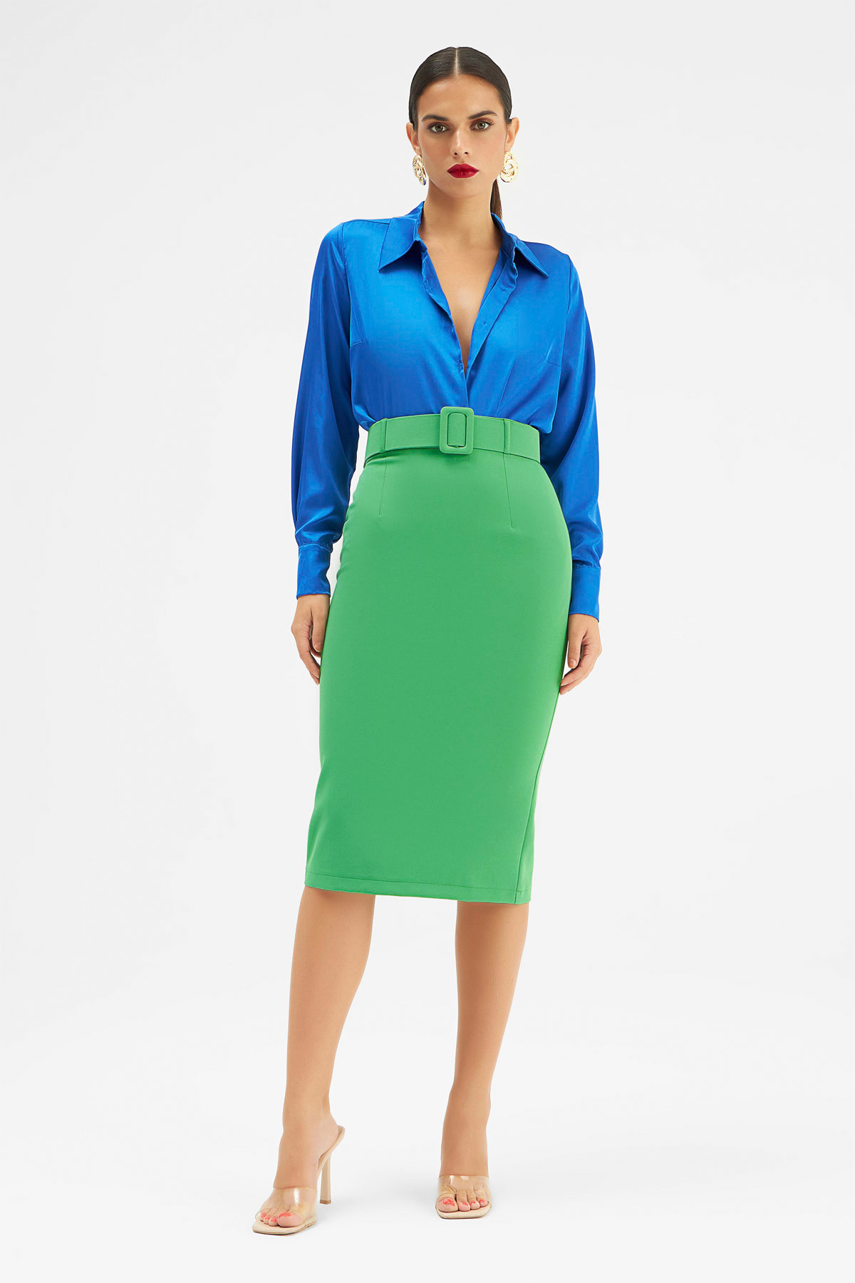 Kemerli kalem etek - YEŞİL