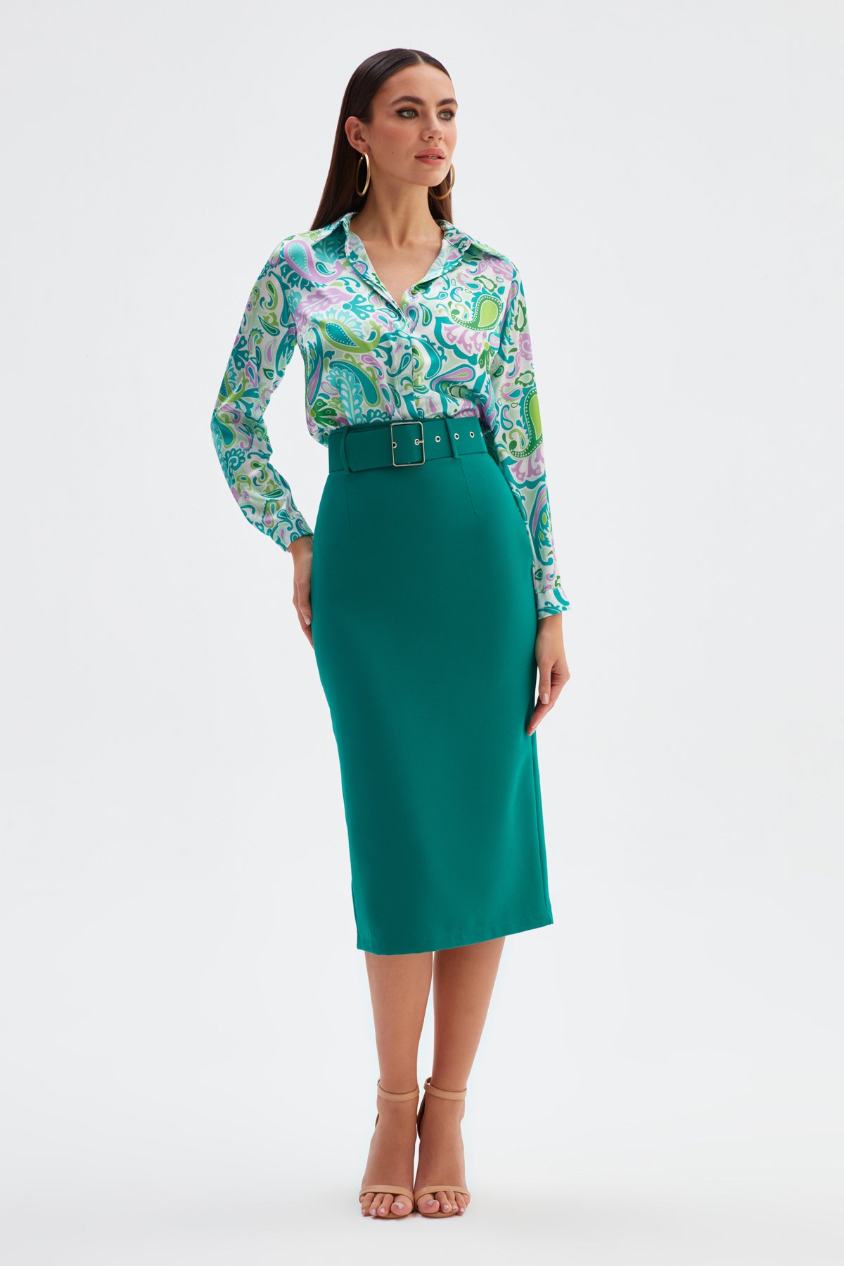 Kemerli Kalem Etek - ZÜMRÜT