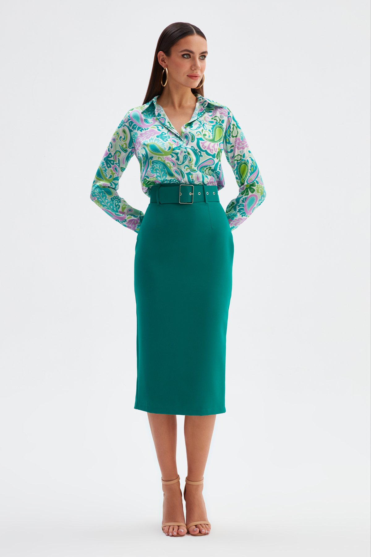 Kemerli Kalem Etek - ZÜMRÜT