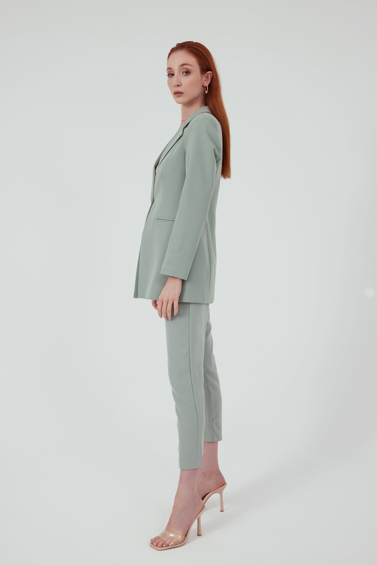 Kemerli klasik pantolon - ÇAĞLA YEŞİLİ