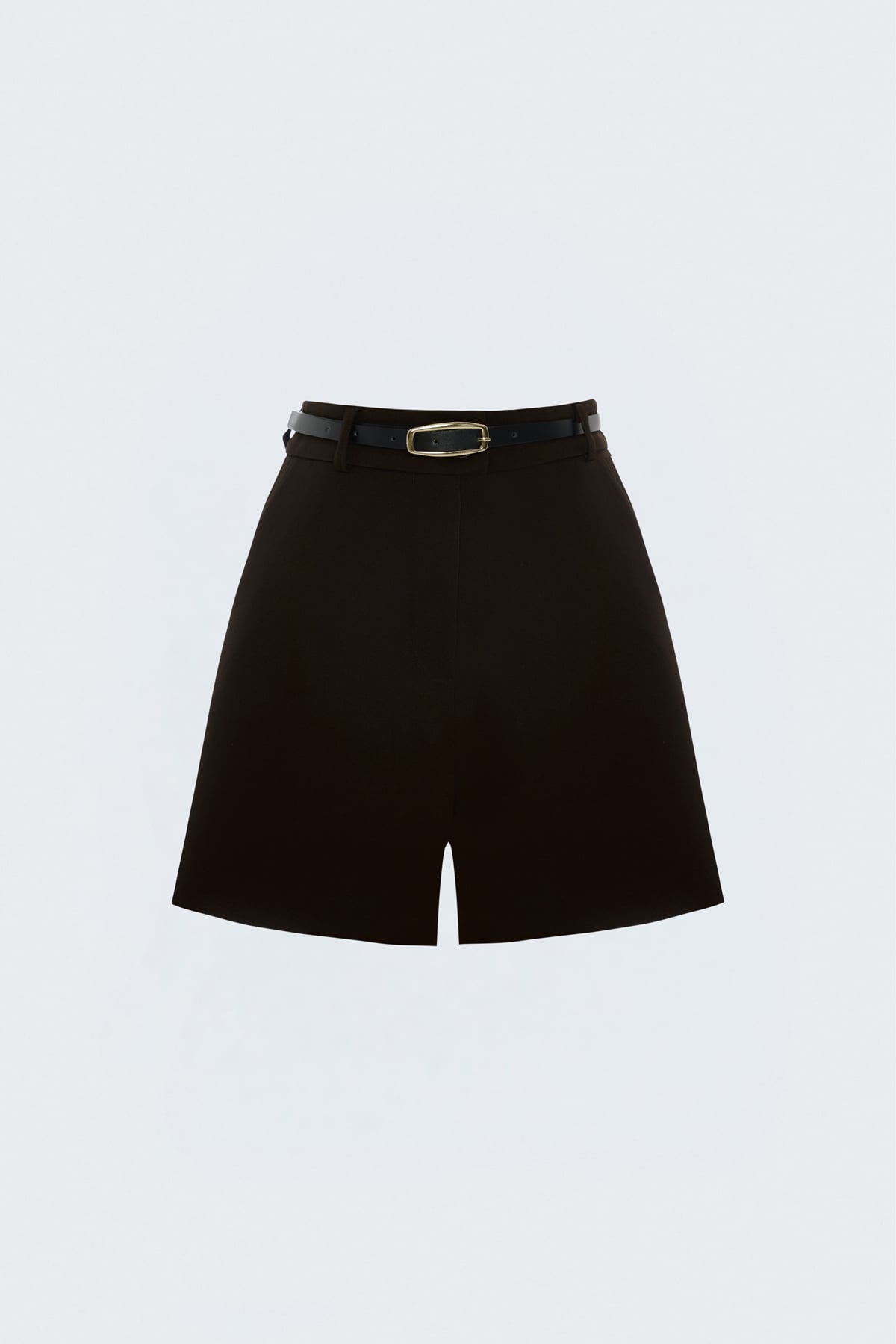 Classic Belted Shorts - Brown