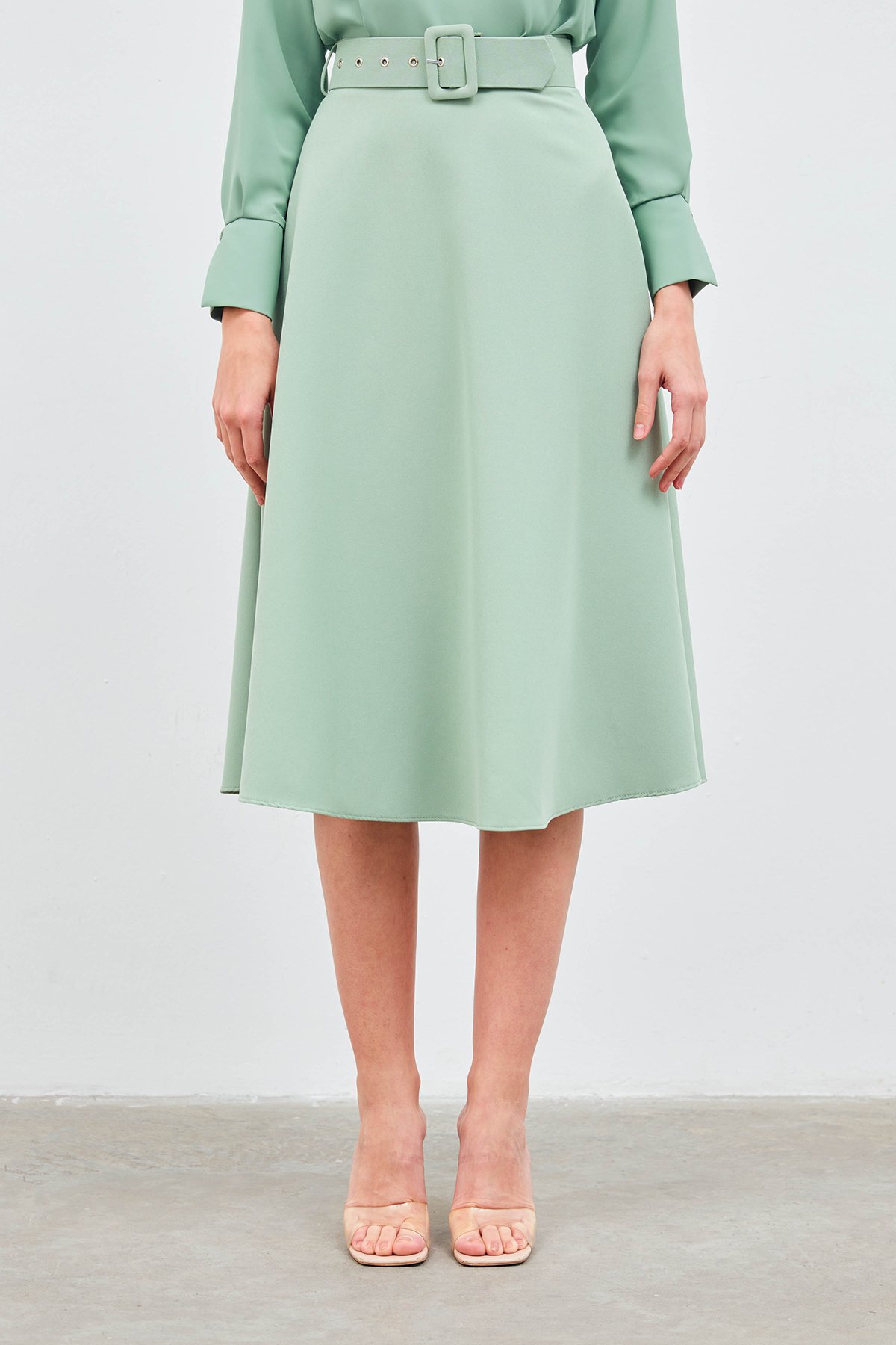 Kemerli kloş etek - ÇAĞLA YEŞİLİ