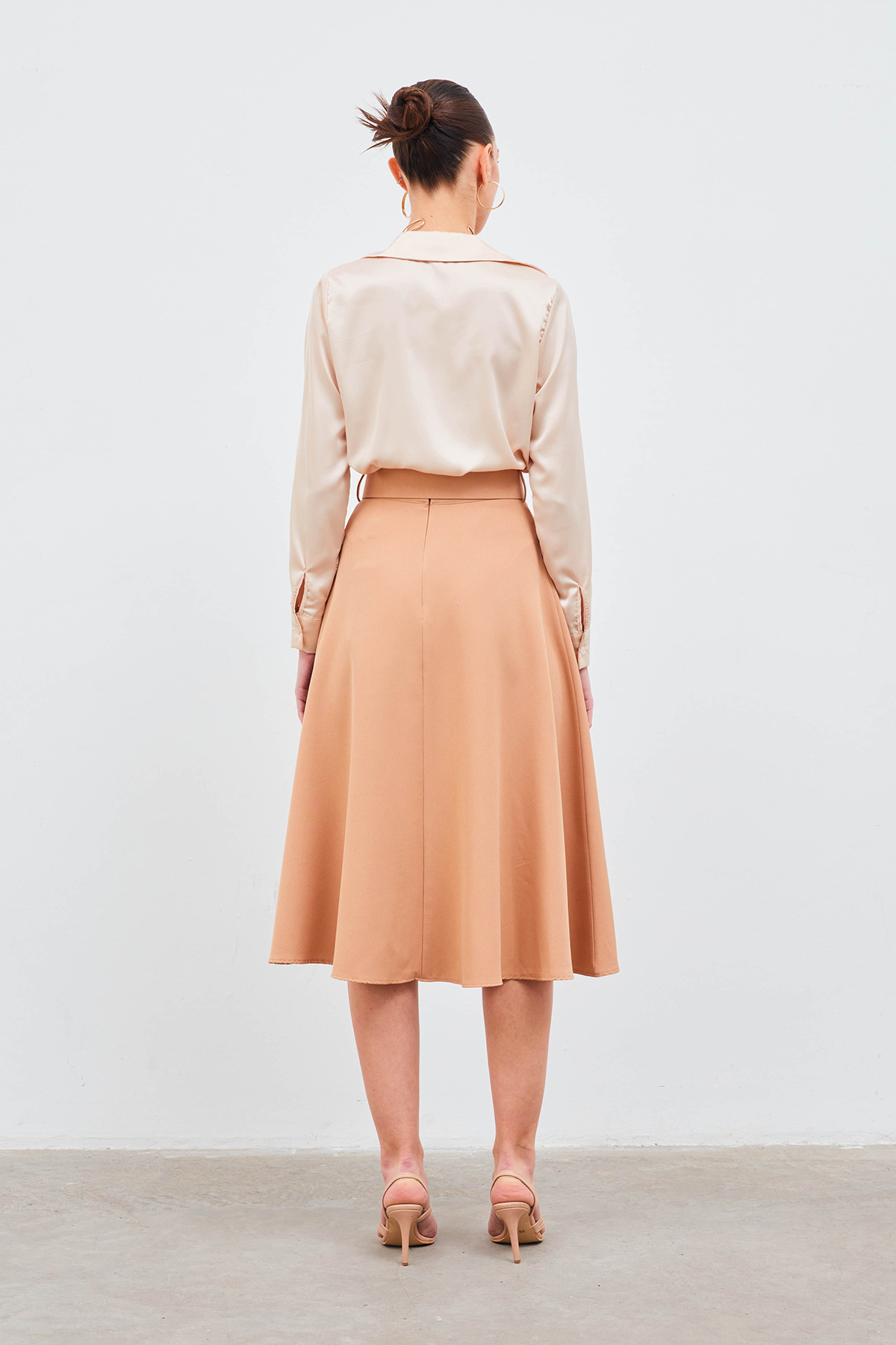 Kemerli kloş etek - CAMEL