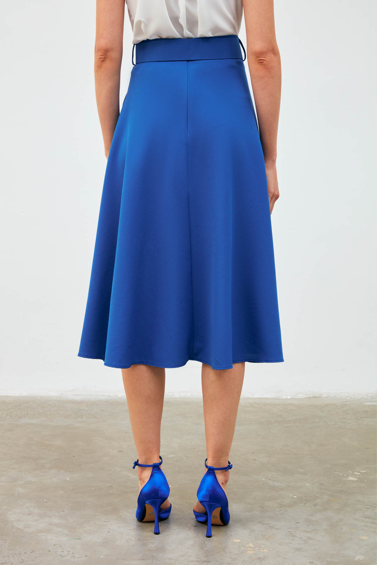 Kemerli kloş etek - İNDİGO