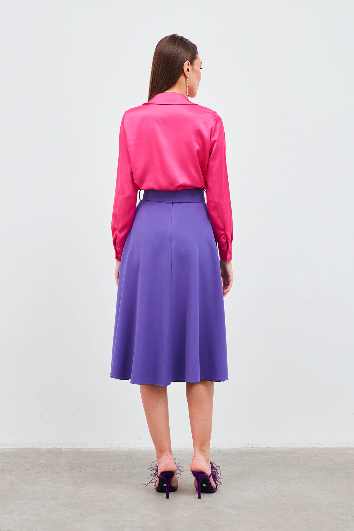 Kemerli kloş etek - MOR