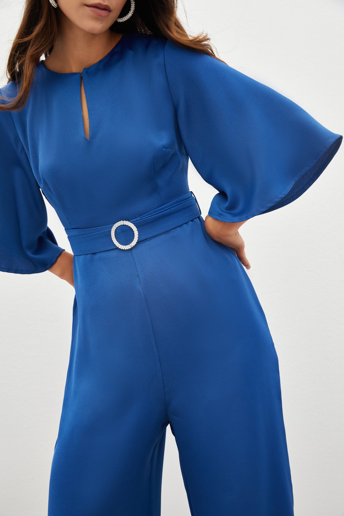 Kemerli Krep Tulum - SAX MAVİ