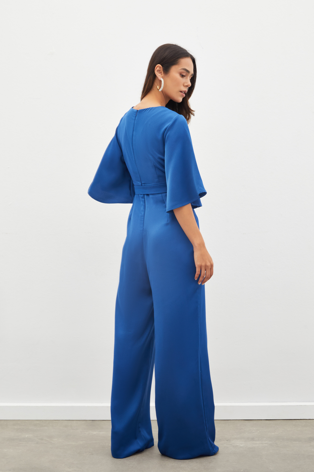 Kemerli Krep Tulum - SAX MAVİ