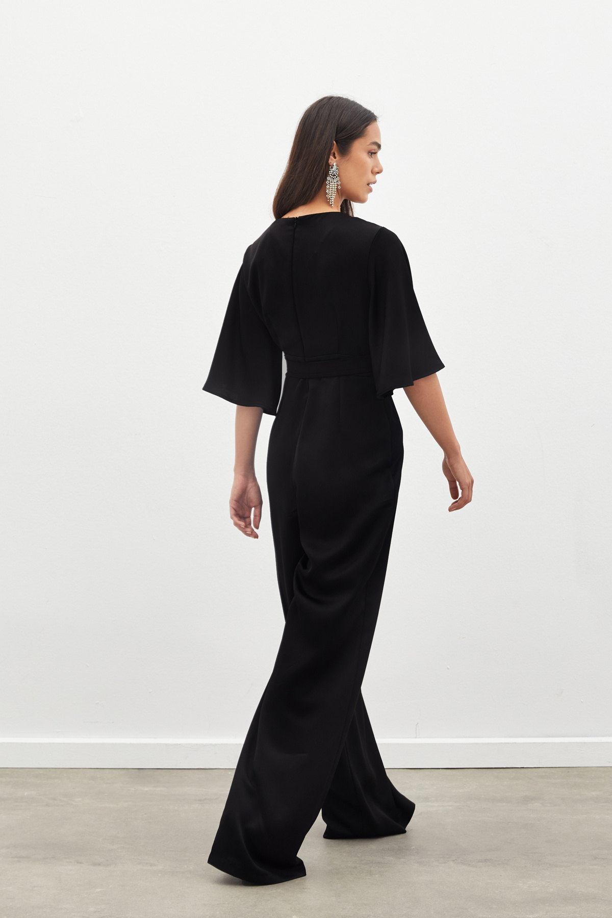 Kemerli Krep Tulum - SİYAH