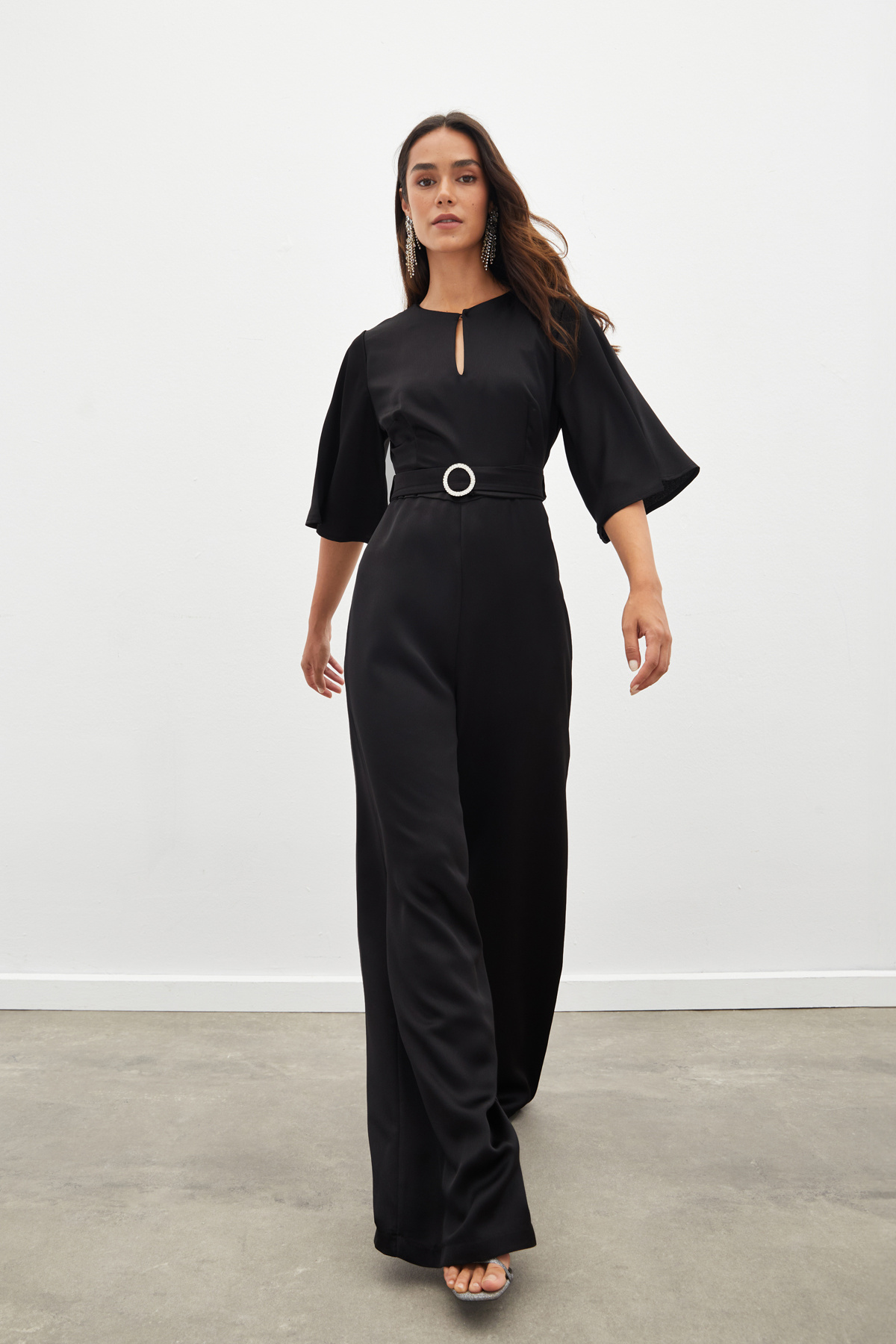 Kemerli Krep Tulum - SİYAH