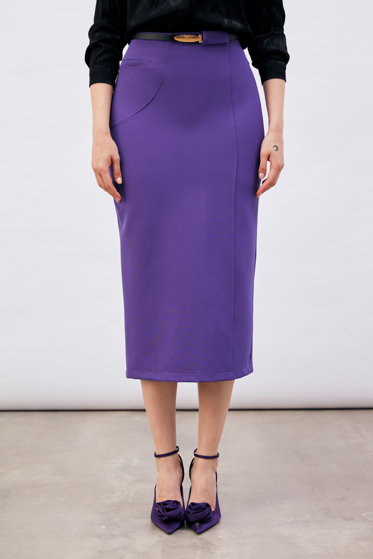 Kemerli Midi Boy Kalem Etek - MOR