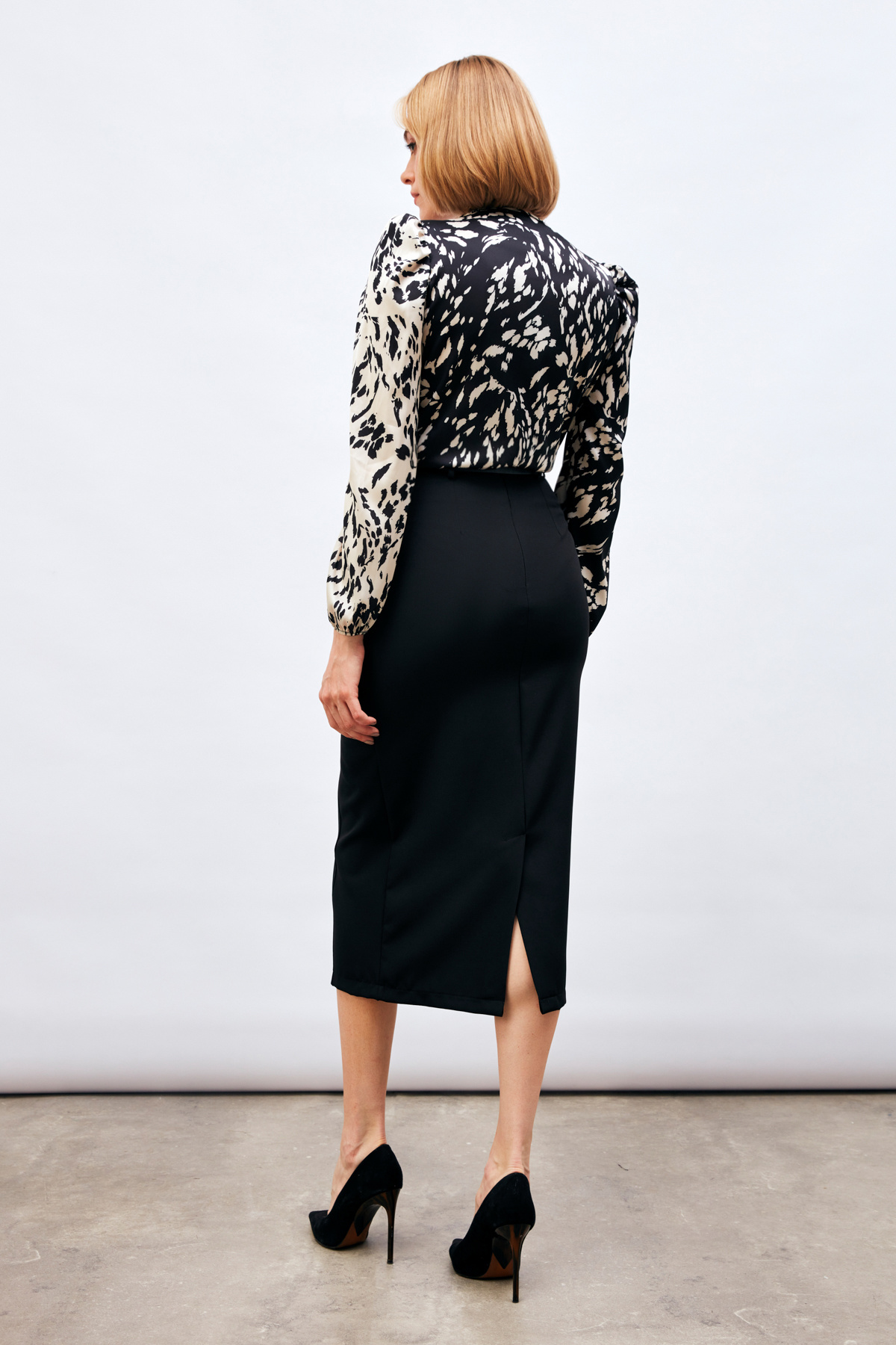 Kemerli Midi Boy Kalem Etek - SİYAH