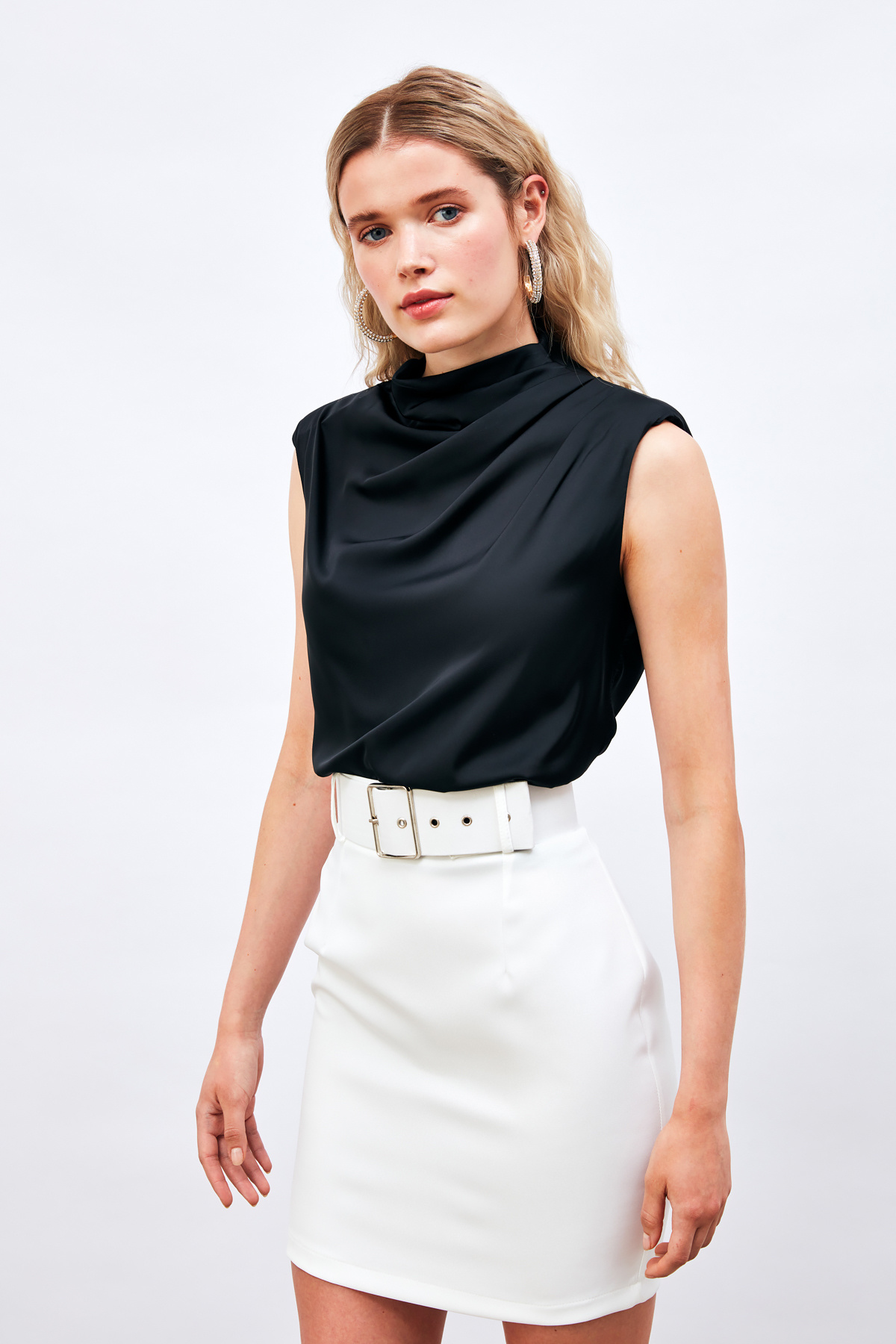 Kemerli Mini Boy Etek - EKRU