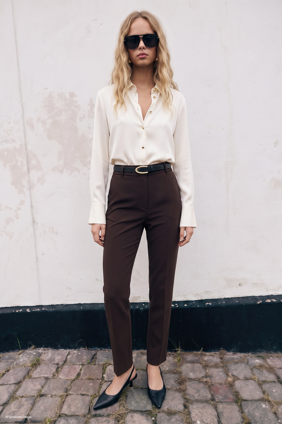 Belted Trousers - Dark coffee