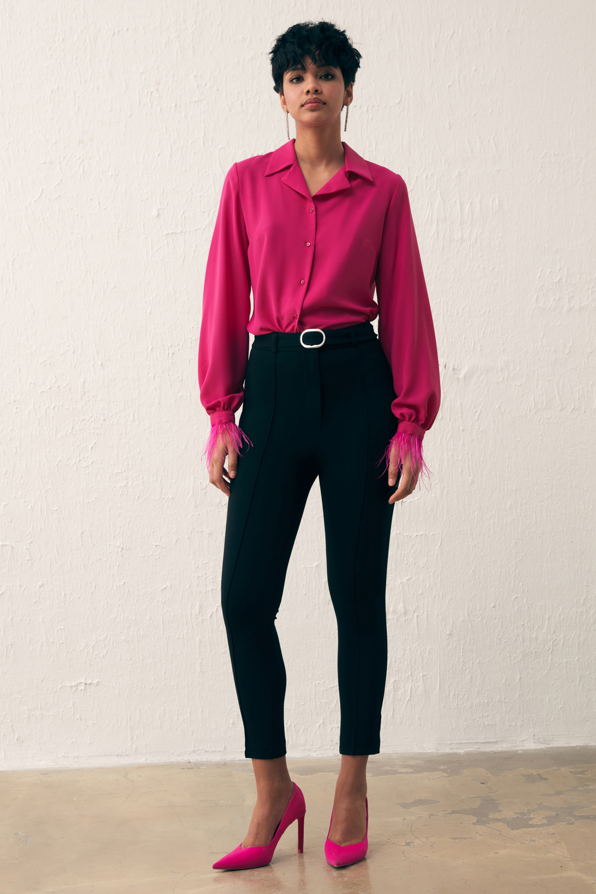 Kemerli Pantolon - SİYAH