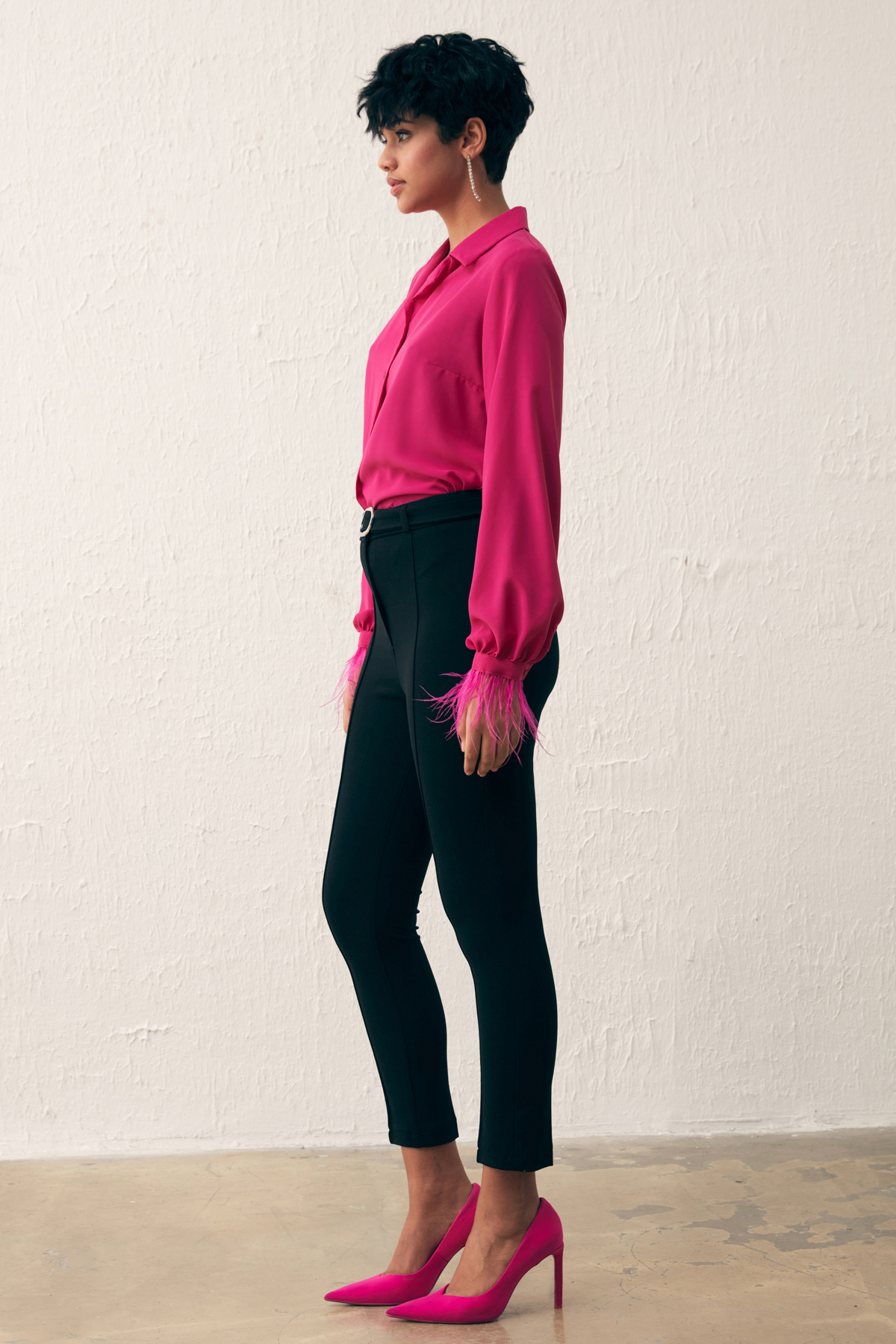 Kemerli Pantolon - SİYAH