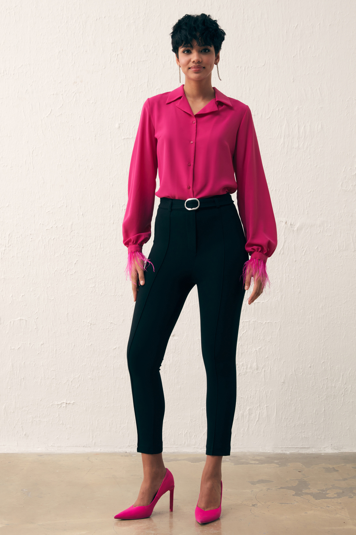 Kemerli Pantolon - SİYAH