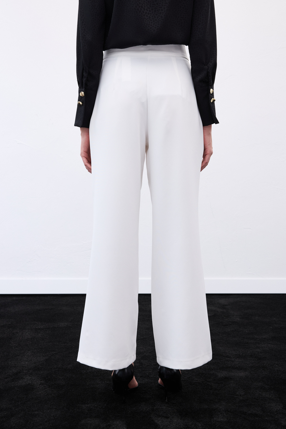 Kemerli Salaş Pantolon - Ekru