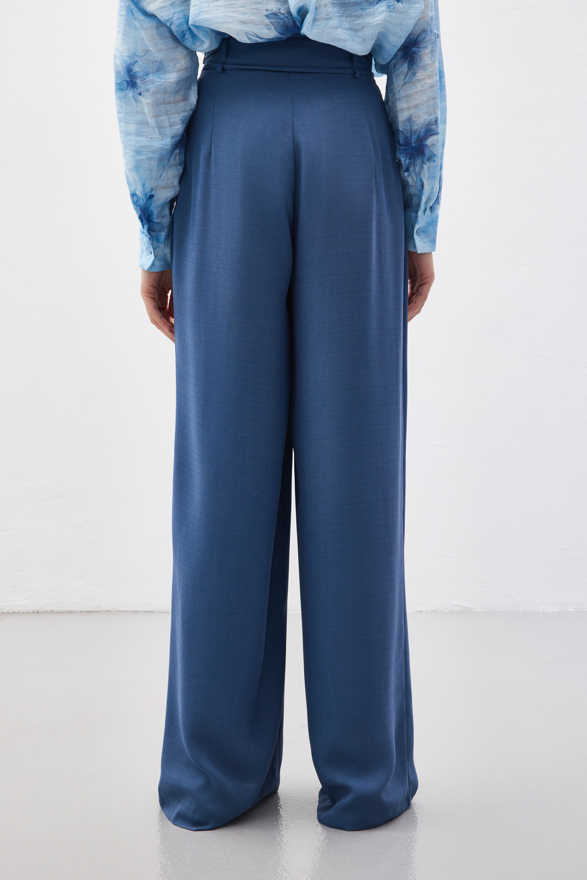 Belted Casual Trousers - Indıgo